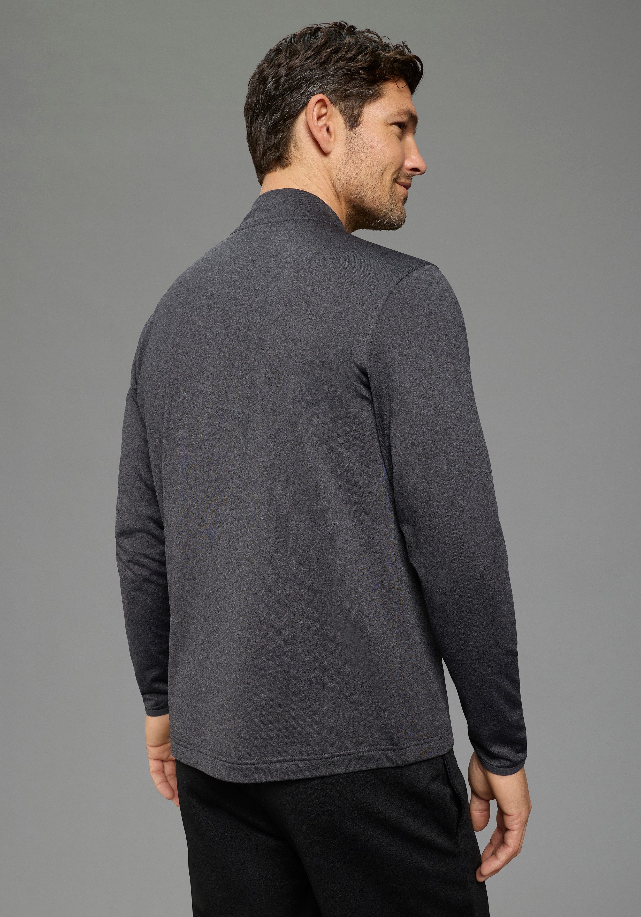 Ocean Sportswear Funktionsshirt atmungsaktiv, quick dry schmale Passform, Langarm, mit Reißverschluss am Ausschnitt
