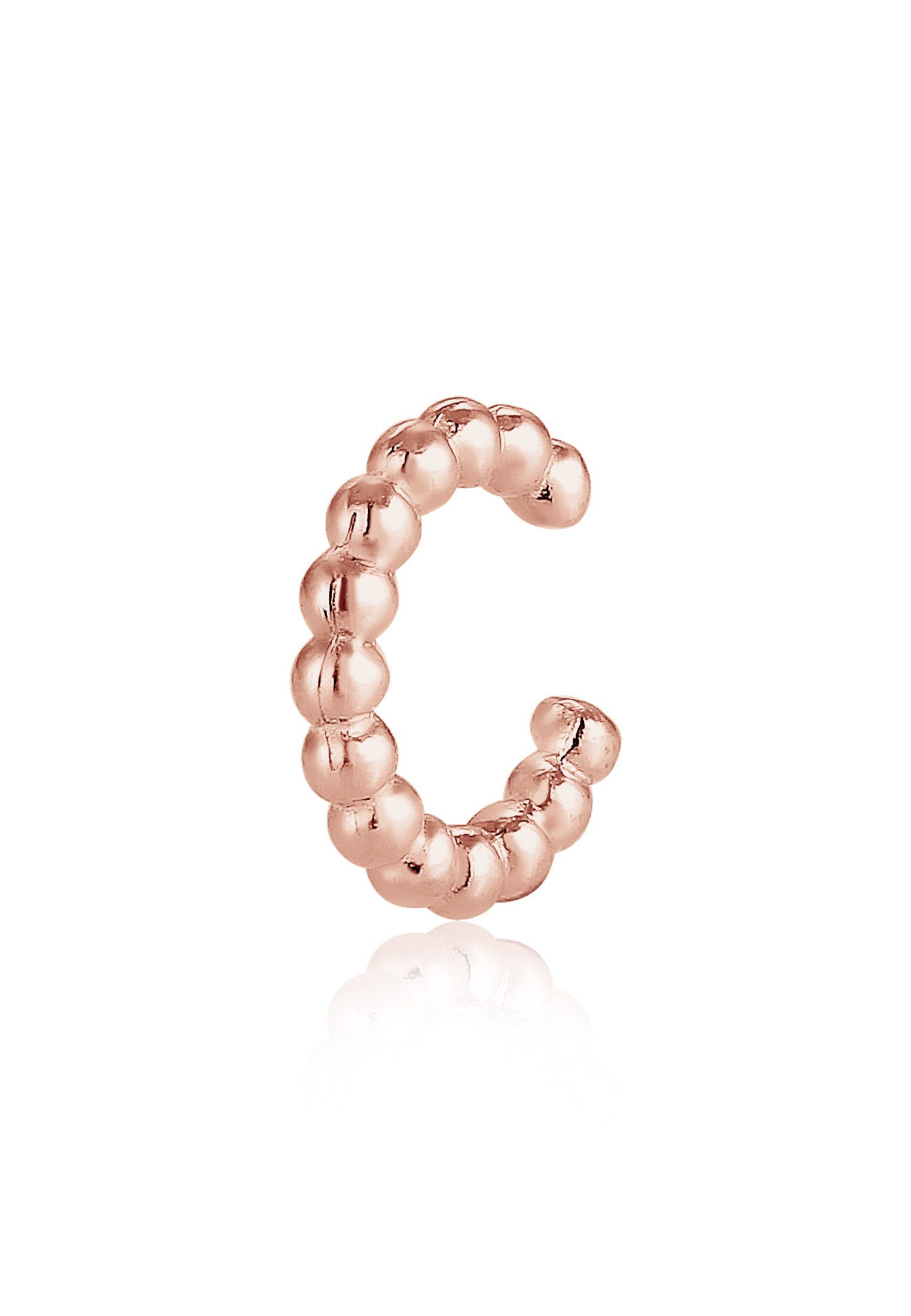 Rosegold 925 Elli Single Basic Earcuff Single-Ohrhaken Ohrklemme Silber Kugeln