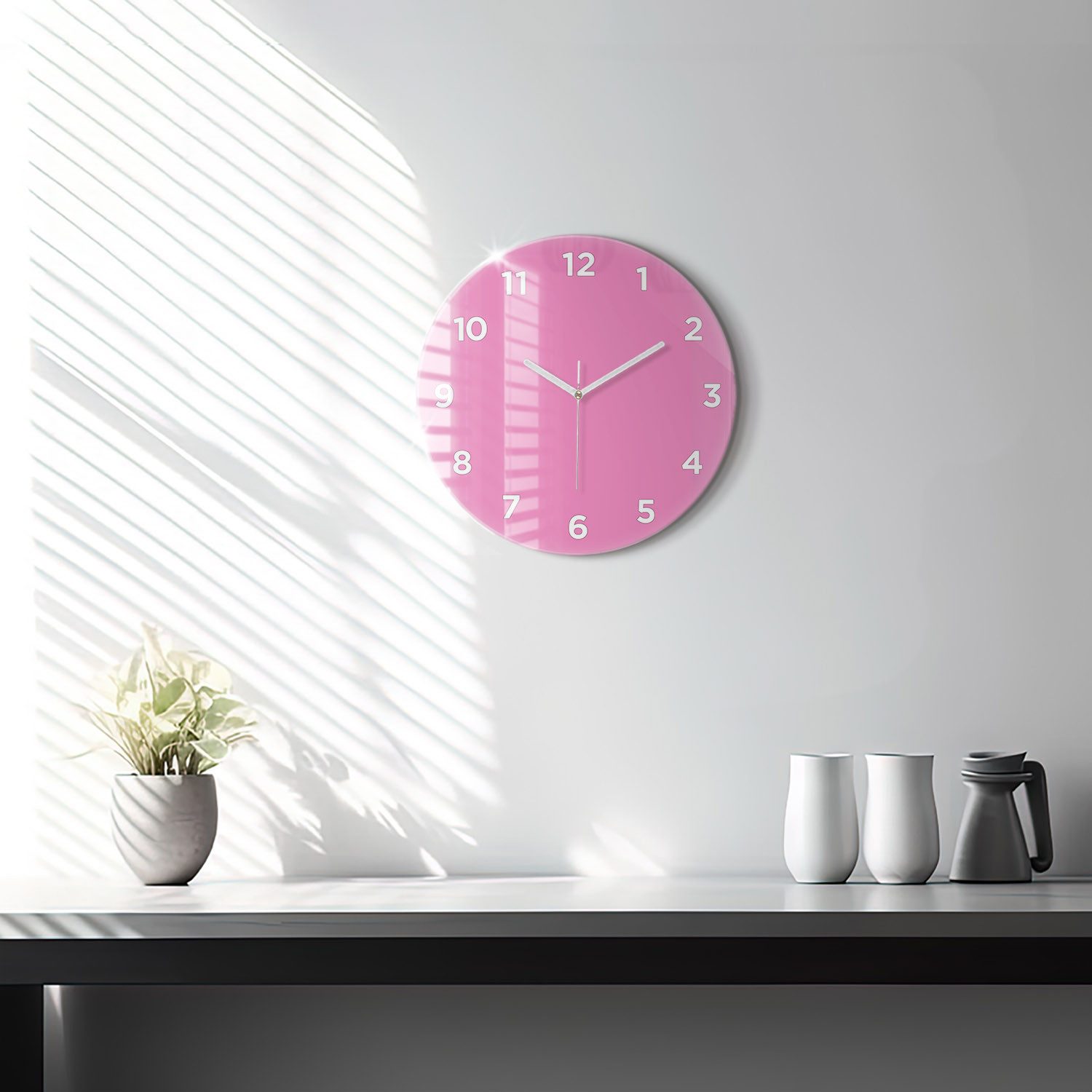 Tulup Wanduhr Wanduhr Glasrunde Uhr Moderne Glaswanduhr 30cm Uhr aus Gehärtetem Glas