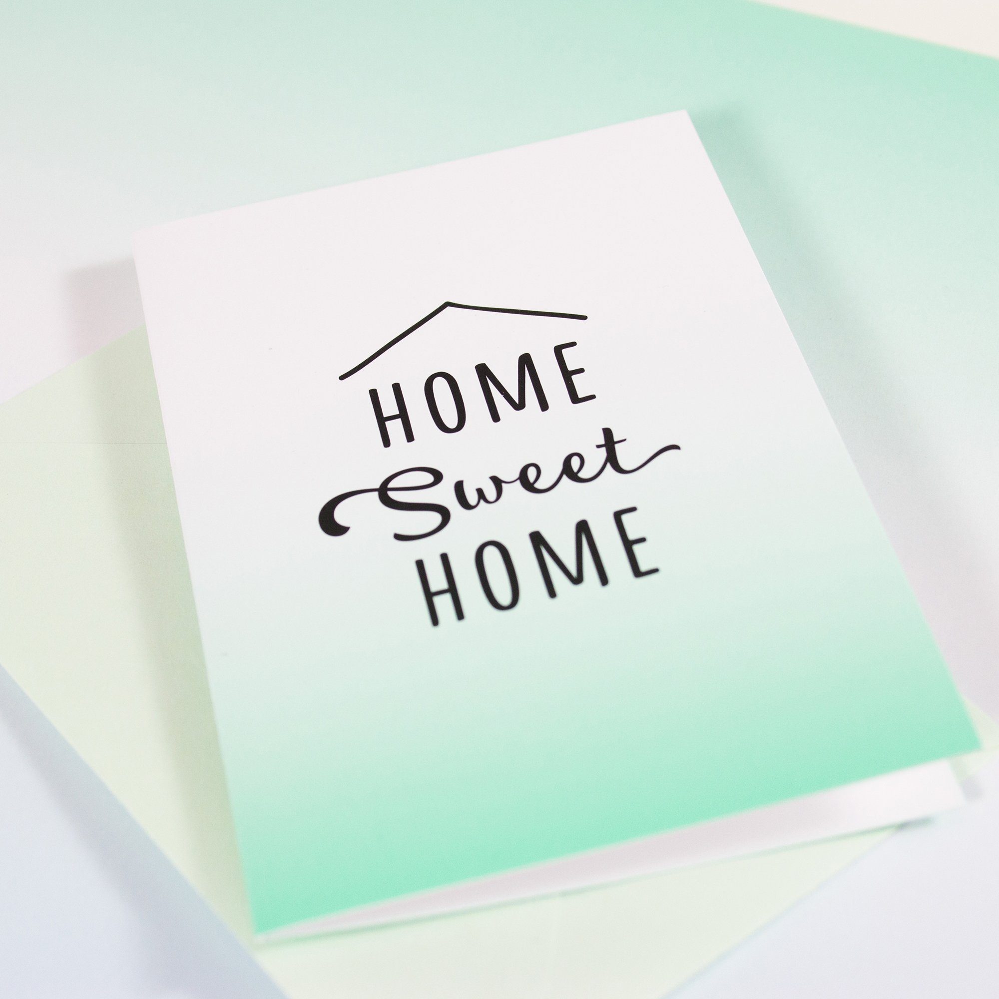 mit Home, Umschlag Mini-Grußkarte Grußkarte Bow Hummingbird Home & sweet Klappkarte