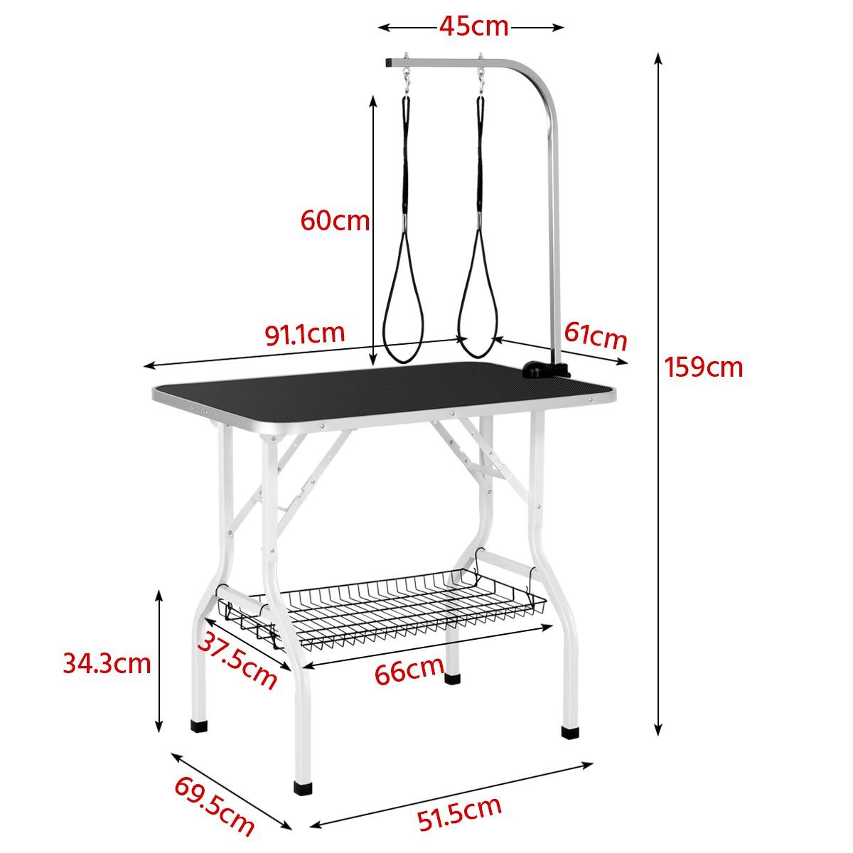 Arbeitstisch, Hundepflegetisch Yaheetech Haustierpflegetisch Schwarz