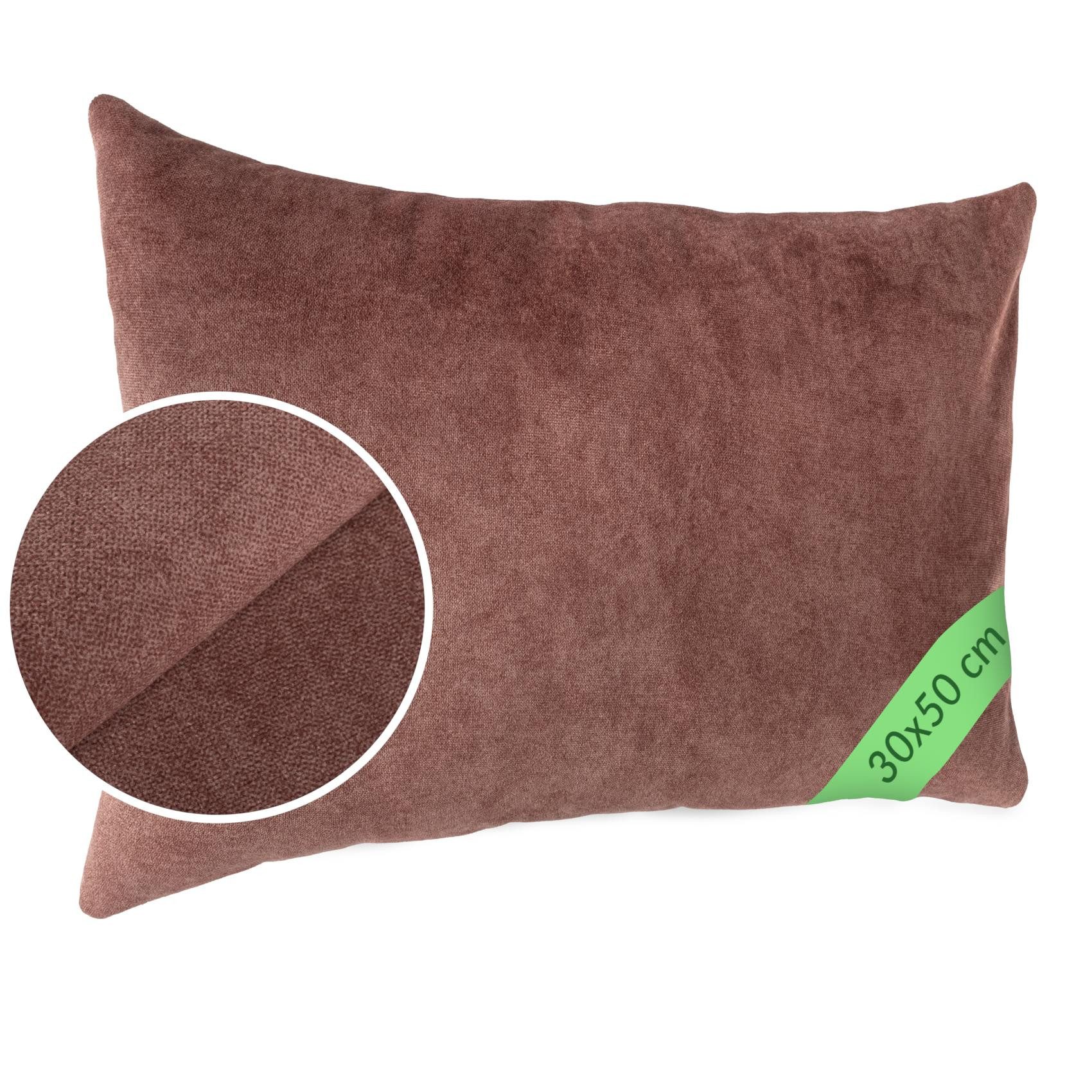 Kisska Dekokissen Kissenhülle MAGIC atmungsaktiv Velour Zierkissen Ambiente Dekorieren, Kissenüberzug ohne Füllung Meliert-Optik UNI 50x30cm Einfarbig Rosa