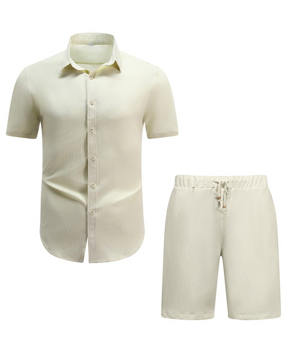 Allthemen Shirt & Hose (2 tlg, Kurzarmhemd & Shorts) Freizeitset Unifarben günstig online kaufen