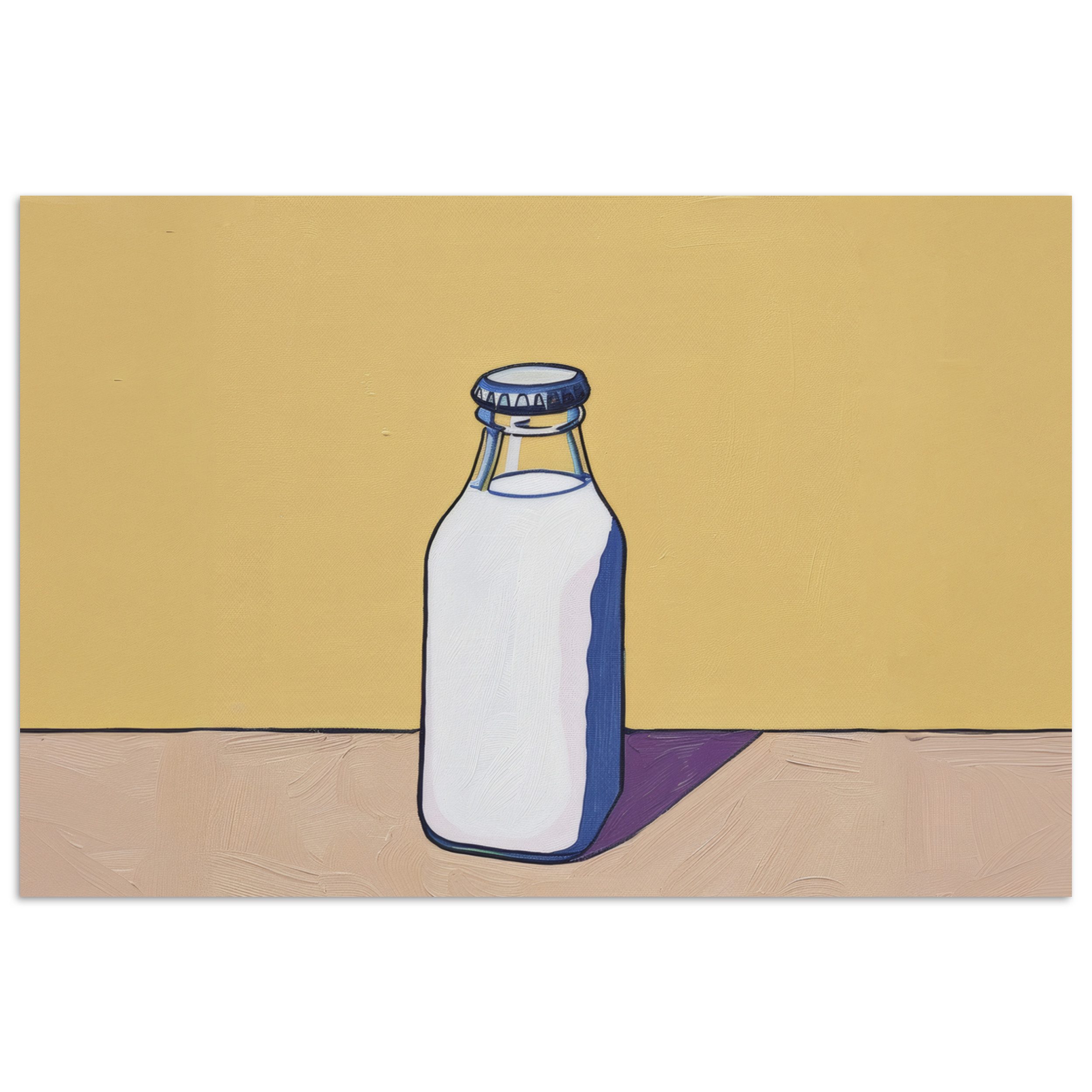 MuchoWow Poster Gläser - Flasche - Illustration - Milch, (1 St), Poster ohne Rahmen, Wandbild, Wandposter, 30x20 cm