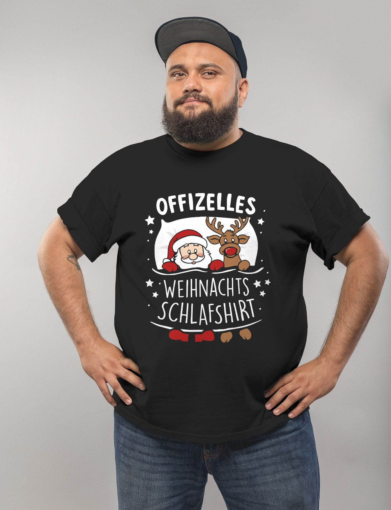 MoonWorks Print-Shirt Herren T-Shirt Weihnachten Offizielles Weihnachtsschl günstig online kaufen