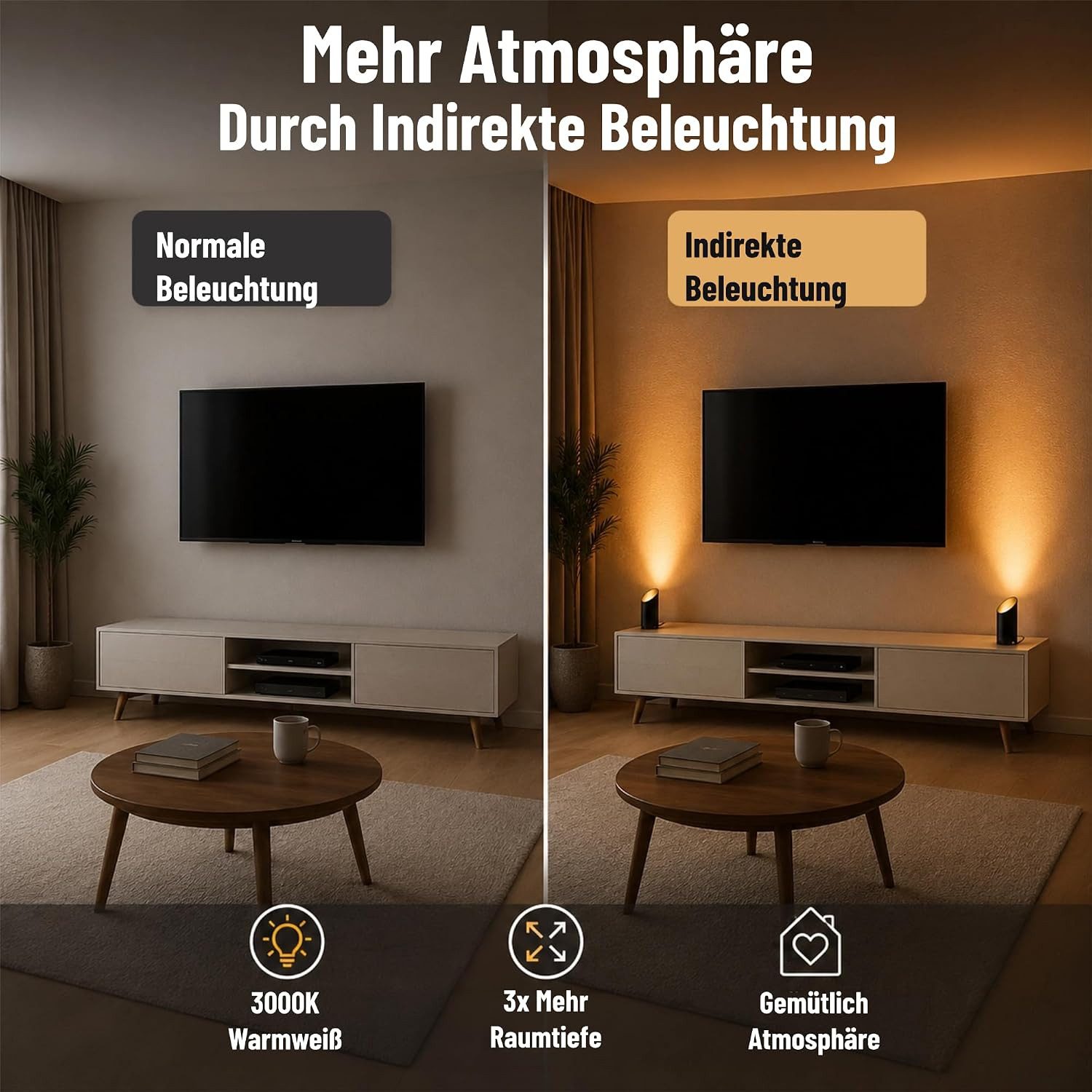 FELIXLEO LED Gartenstrahler LED Bodenstrahler Innen 3000K 7W GU10 Schwarz 1 Stück – Bild 2 von 5