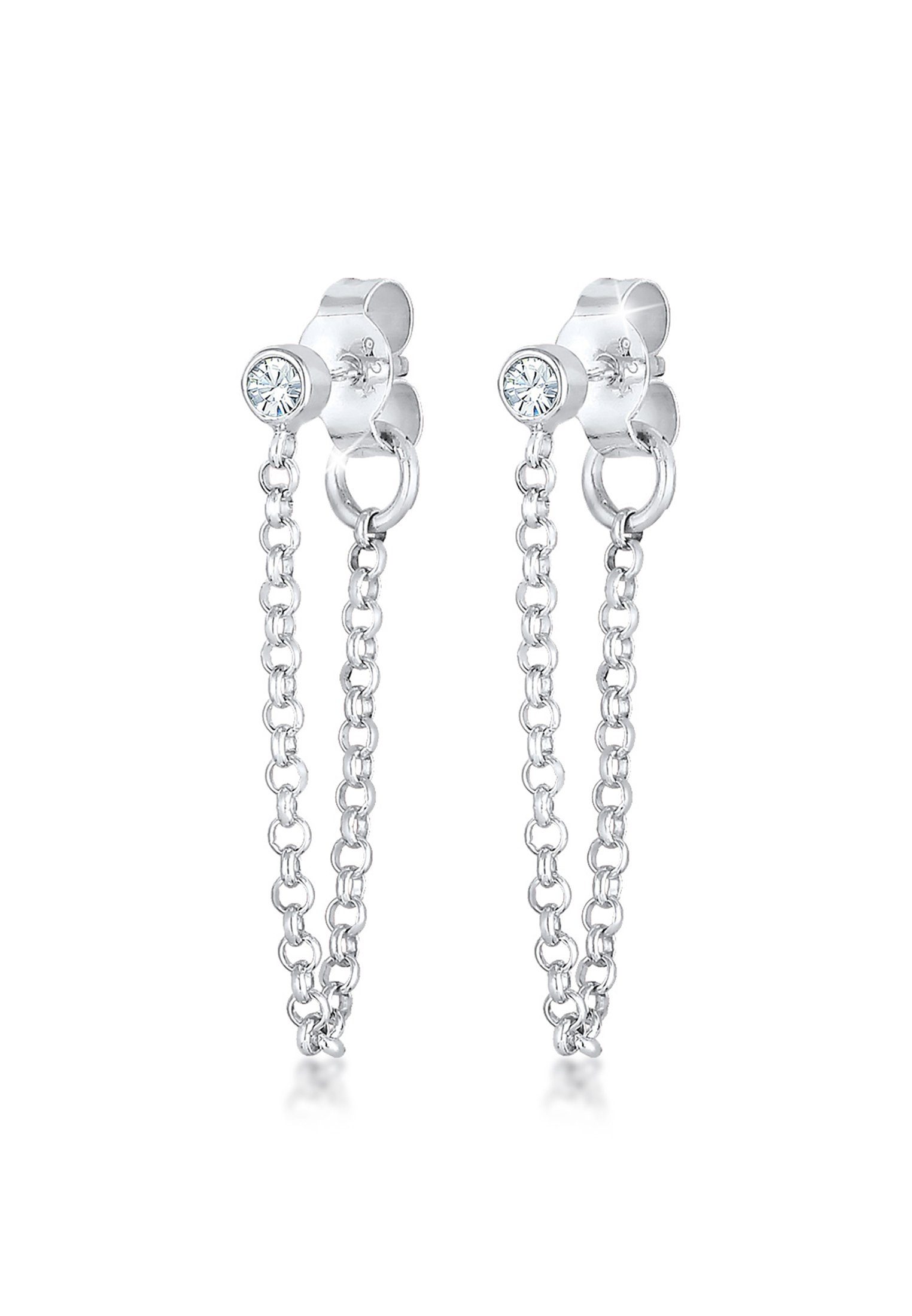Paar Ohrstecker Lang Trend 925 Silber, mit Kristallen von Swarovski®