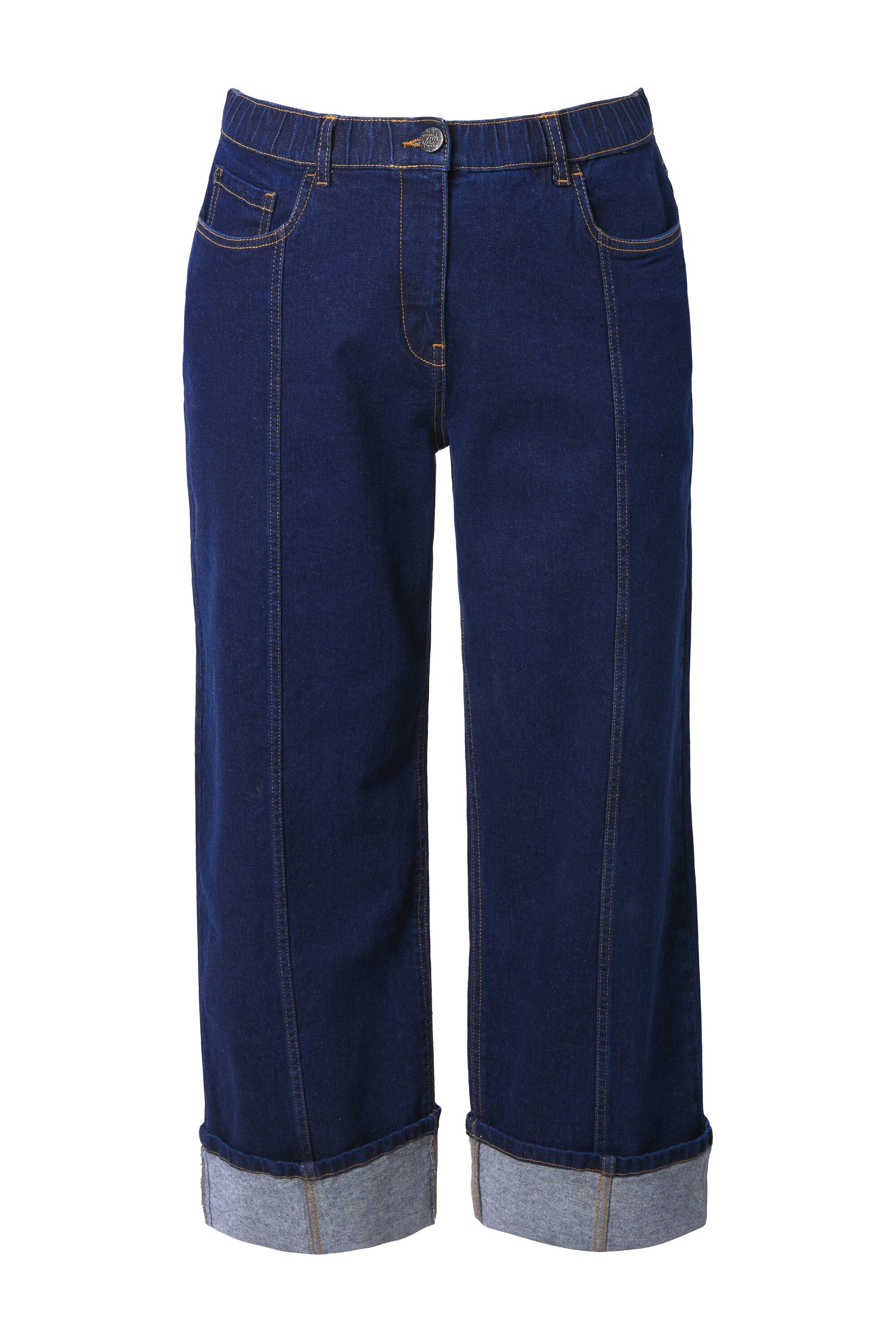 Regular-fit-Jeans Jeans Mary Saumaufschlag weites gerades Bein
