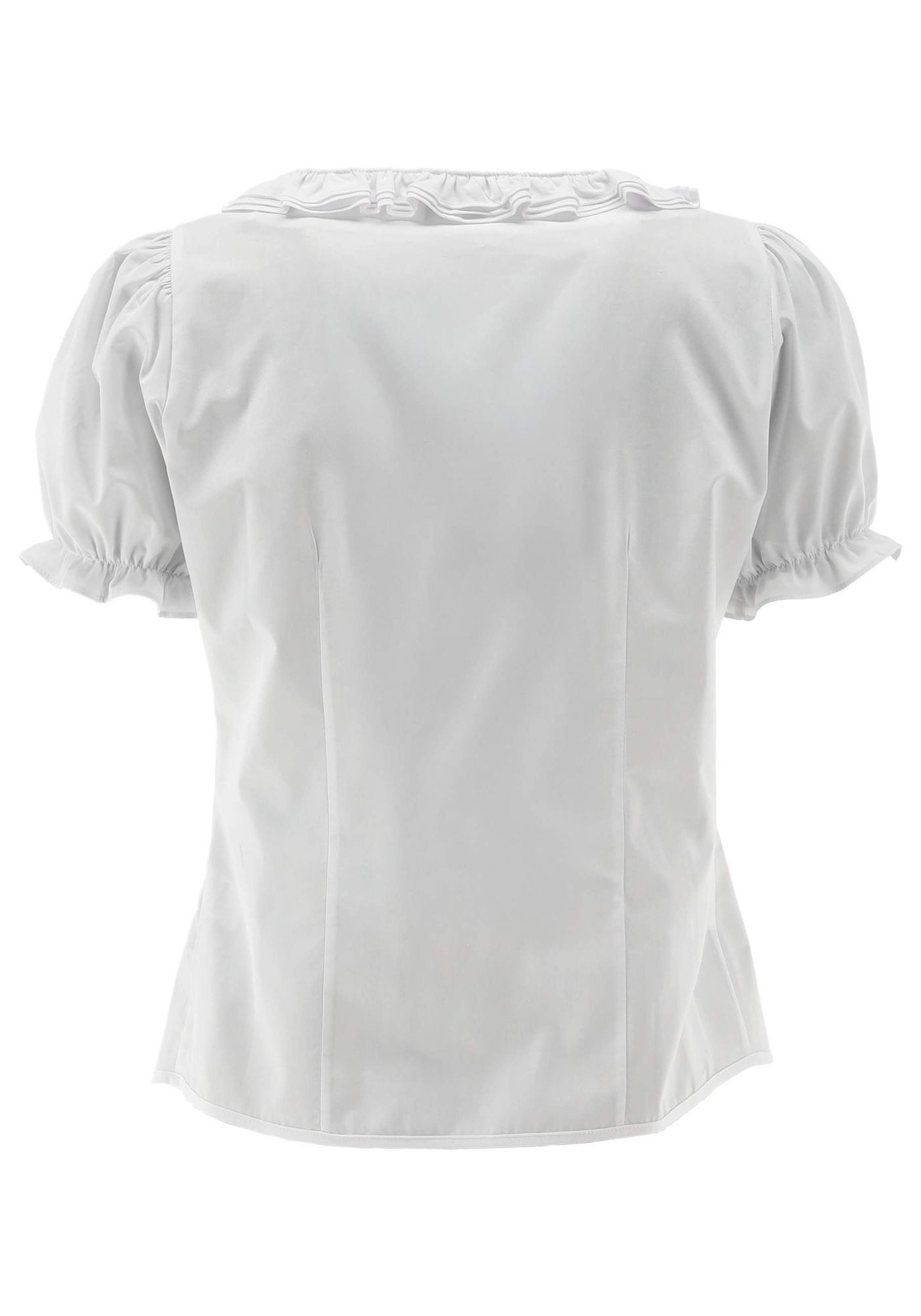 OS Trachten Trachtenbluse Tuvori Regular Fit, V-Ausschnitt, 1/2-Arm, Rüsche günstig online kaufen