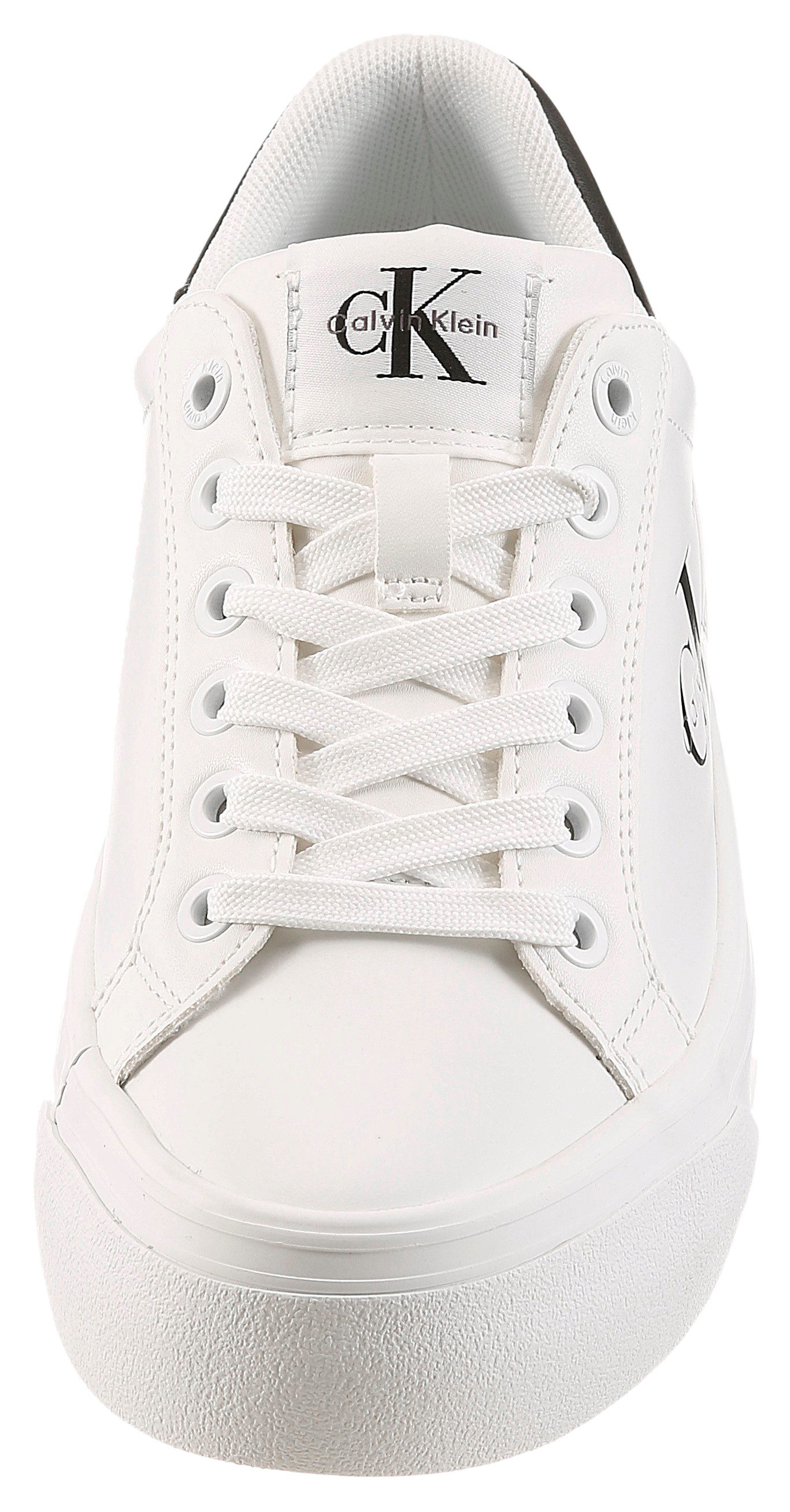 Calvin Klein VULC FLATFORM LACEUP LOW LTH Plateausneaker Schnürschuh, Halbschuh, Freizeitschuh mit seitlichem Logoschriftzug – Bild 4 von 5