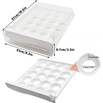 XDeer Eierkorb Eierbox Eierbehälter 20 Eier für Kühlschrank, Eierschublade, Stapelbar Durchsichtig Eierhalter zur Frischhalten von Eiern