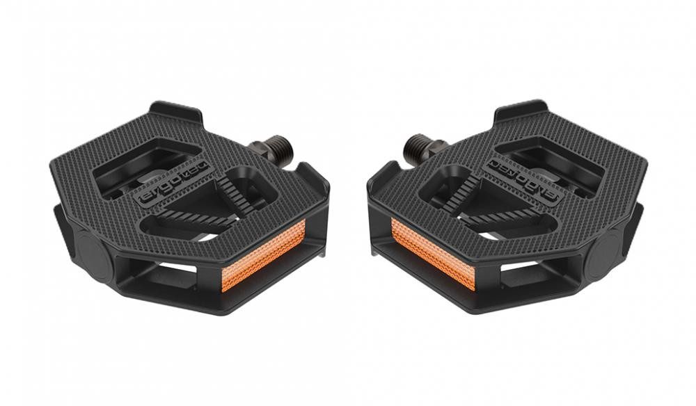 Ergotec Plattformpedale Ergotec EP-K Pedale, Kunststoff schwarz, 82x75mm, 9/16", Gleitlager, R