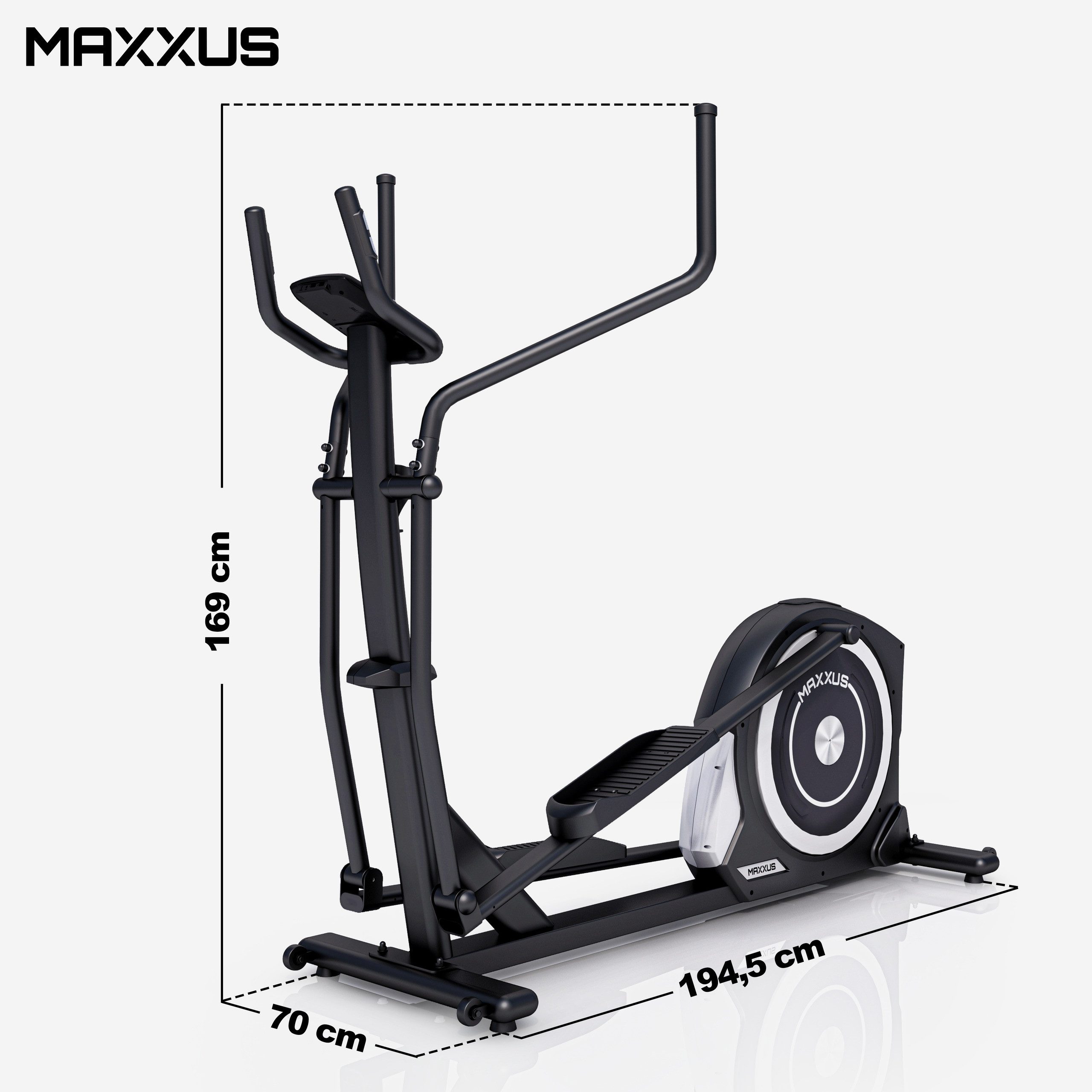 MAXXUS Crosstrainer CX 5.0 - Ellipsentrainer, Elliptisch Heimtrainer, 12 Programme (1-tlg), APP-Steurung, LCD Display, Bluetooth, Magnetbremssystem