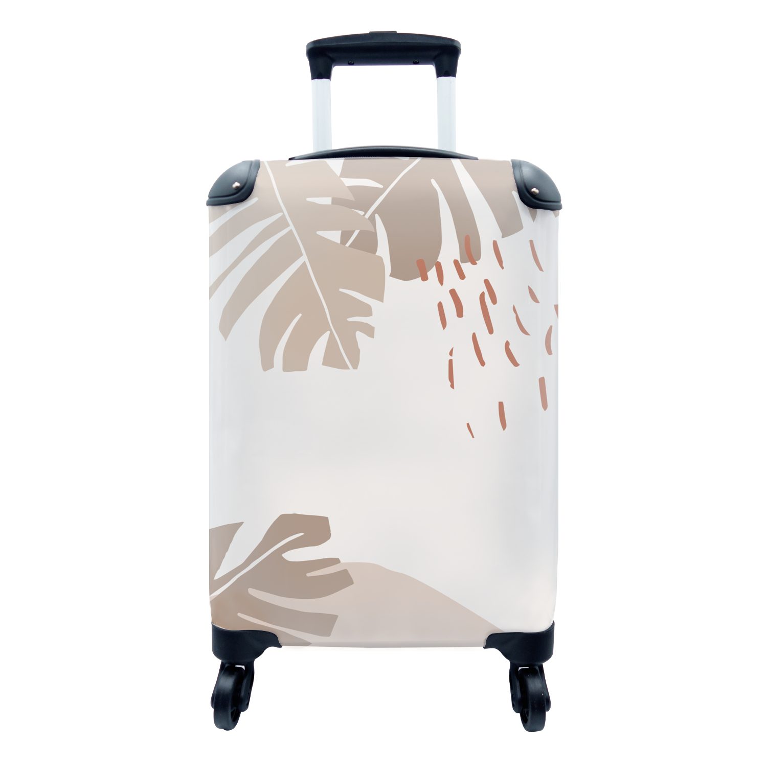 Reisekoffer Trolley, - Reisetasche Handgepäckkoffer für - MuchoWow Rollen, Sommer Tropisch Ferien, rollen, Handgepäck 4 mit Blatt,