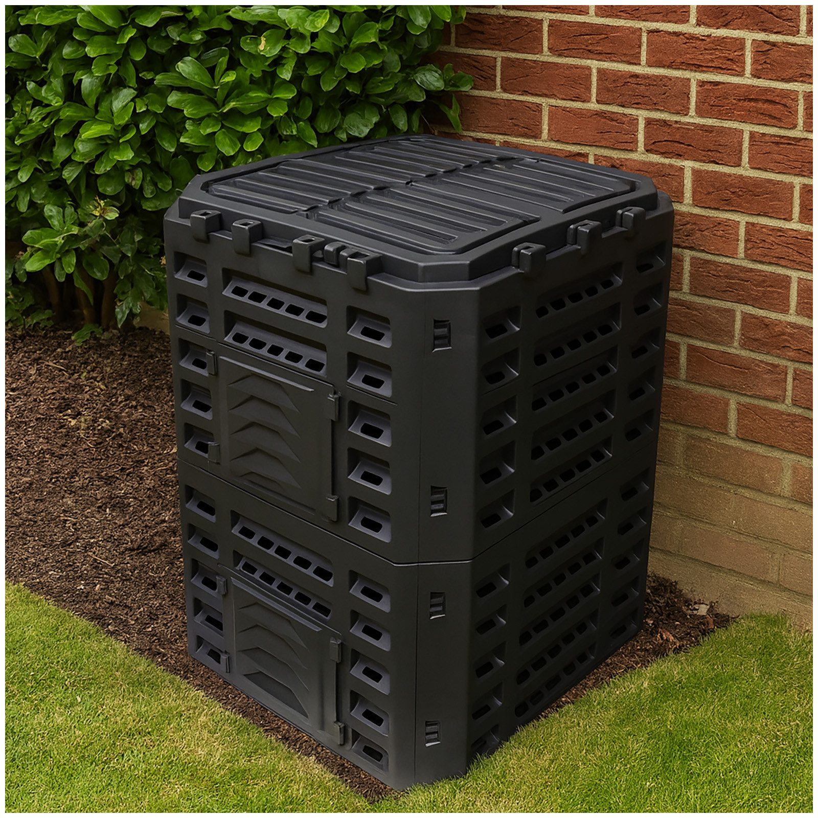 HTI-Living Komposter Praktischer Komposter für Garten, BxTxH: 65x65x80 cm, 320 l, (Stück, 1 St., 1 Komposter), für Gartenabfälle