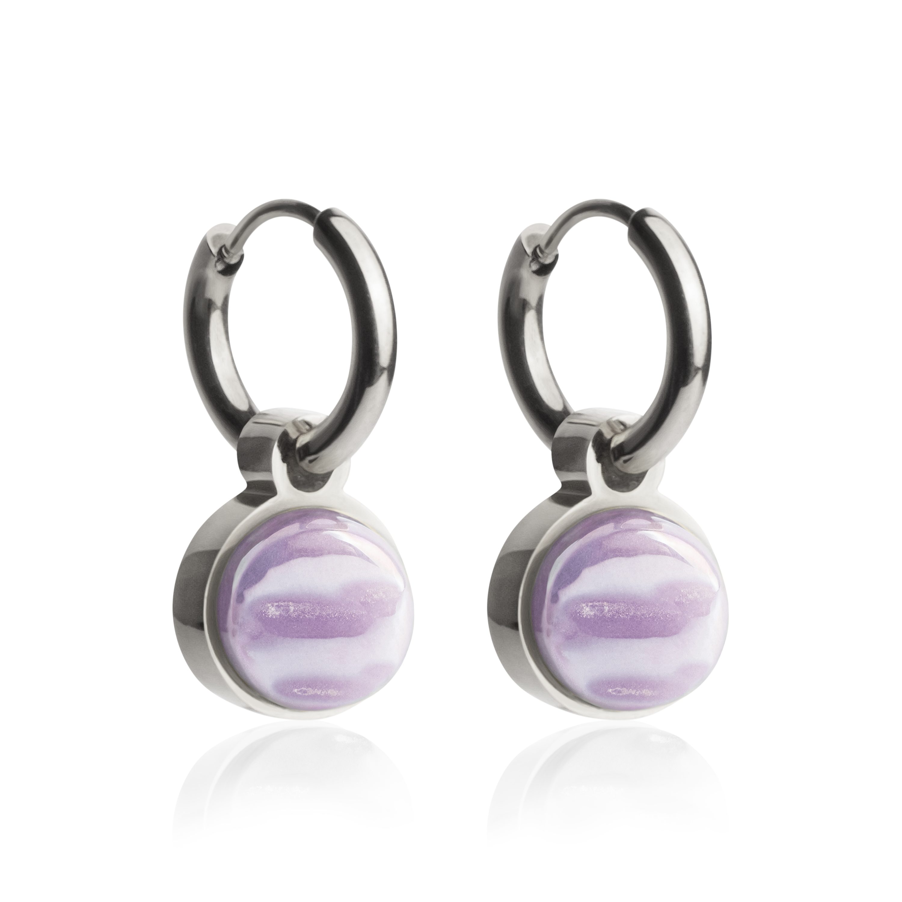 ALEXASCHA Paar Creolen Creolen mit Anhänger • Mix & Match Ohrhänger • wasserfest • 12mm