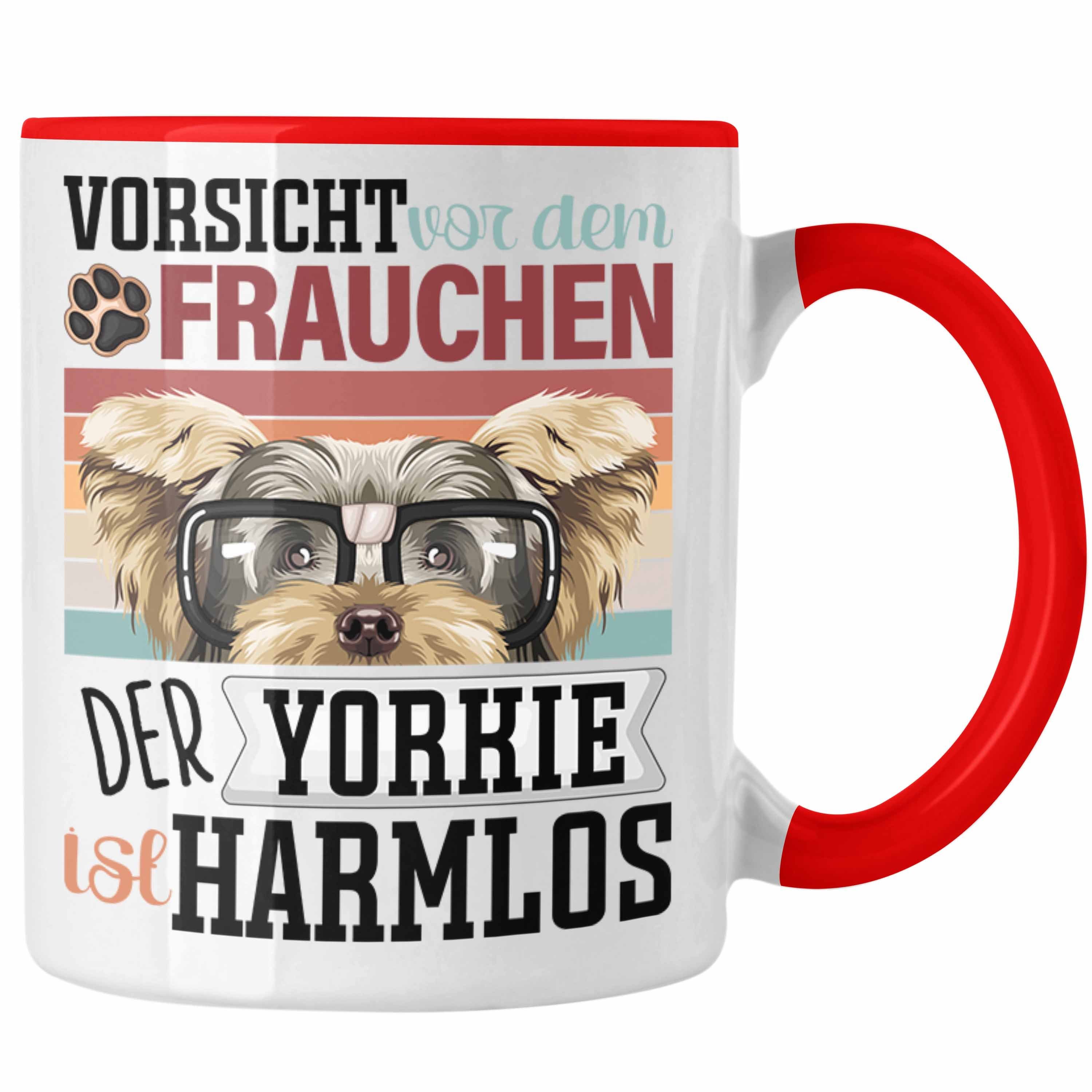 Trendation Tasse Yorkie Besitzerin Frauchen Tasse Geschenk Lustiger Spruch Geschenkidee Rot | Teetassen