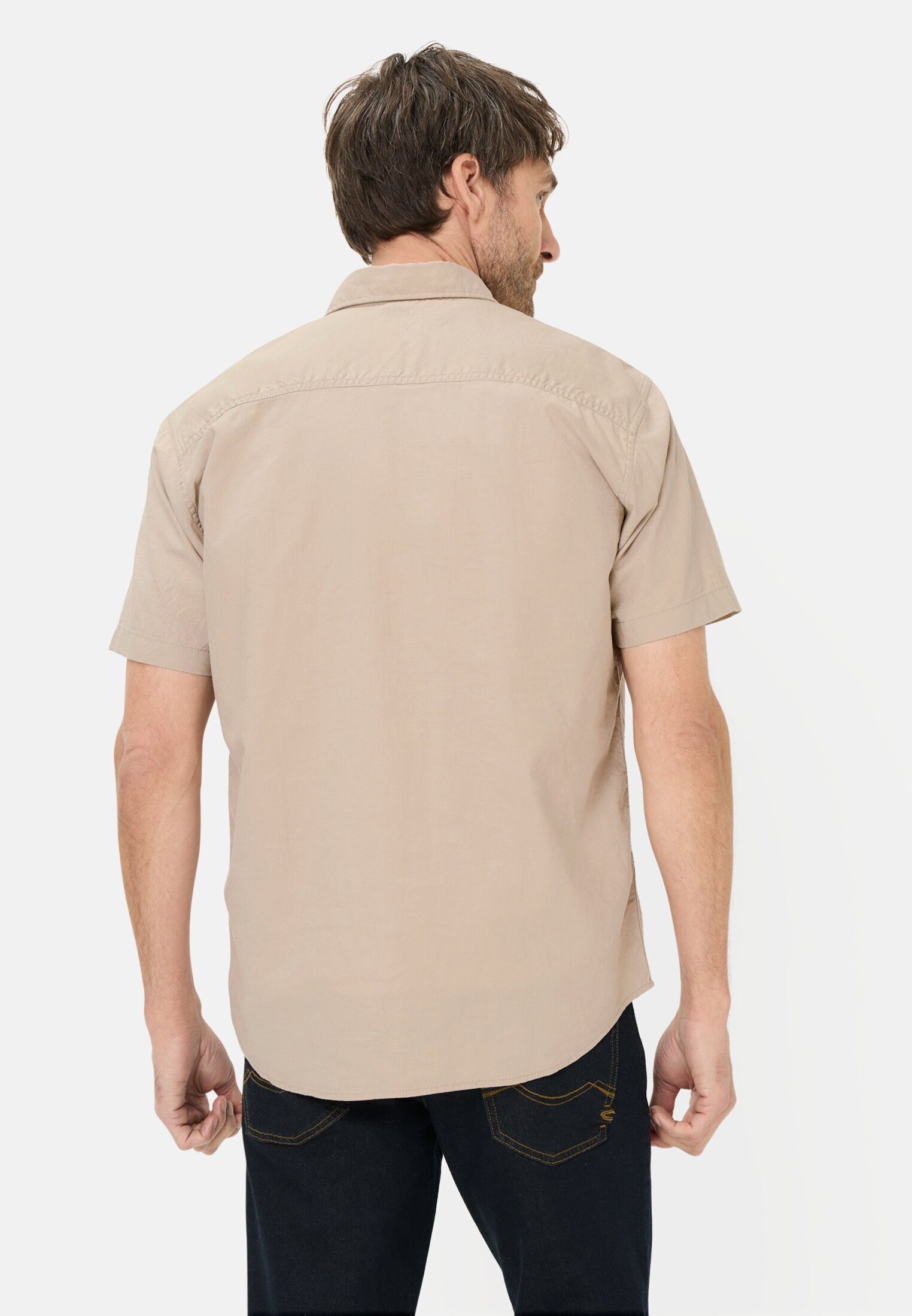camel active Kurzarmhemd aus Leinenmix Kurzarm Button-Down