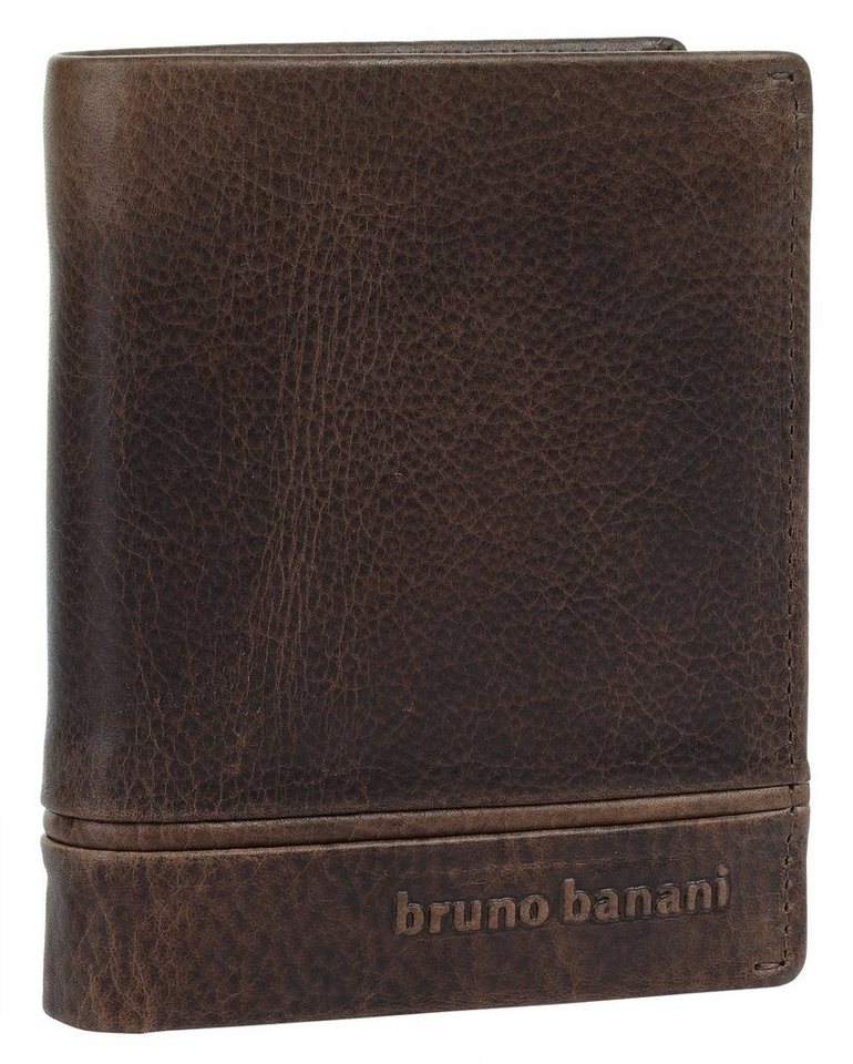 Bruno Banani Geldbörse, echt Leder, 1 Schein-, 6 Karten-, 2 Einsteck-, 1  Sicht- & 1 Münzfach