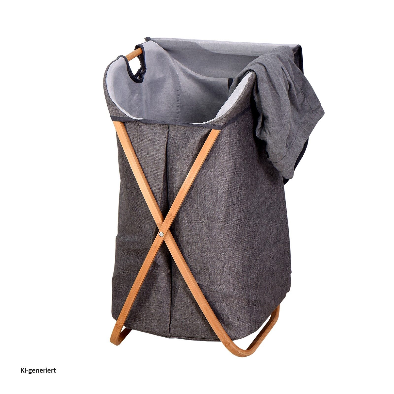 HTI-Living Wäschekorb Wäschekorb 60 Liter Anea Grau (Stück, 1 St., 1 Wäschekorb), Wäschesammler Aufbewahrungskorb