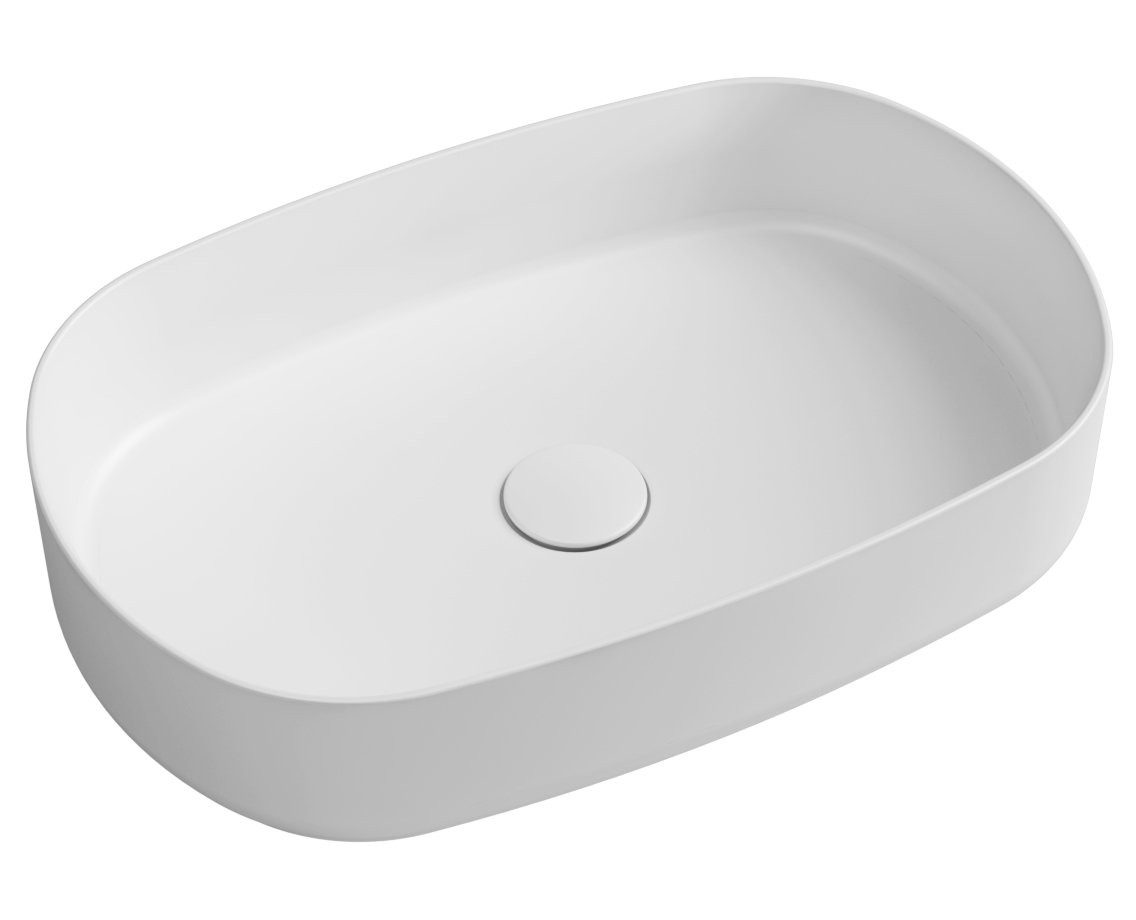 Isvea Waschtisch INFINITY OVAL Aufsatzwaschbecken 55x36cm, weiß matt, Isvea-10NF65055-2L