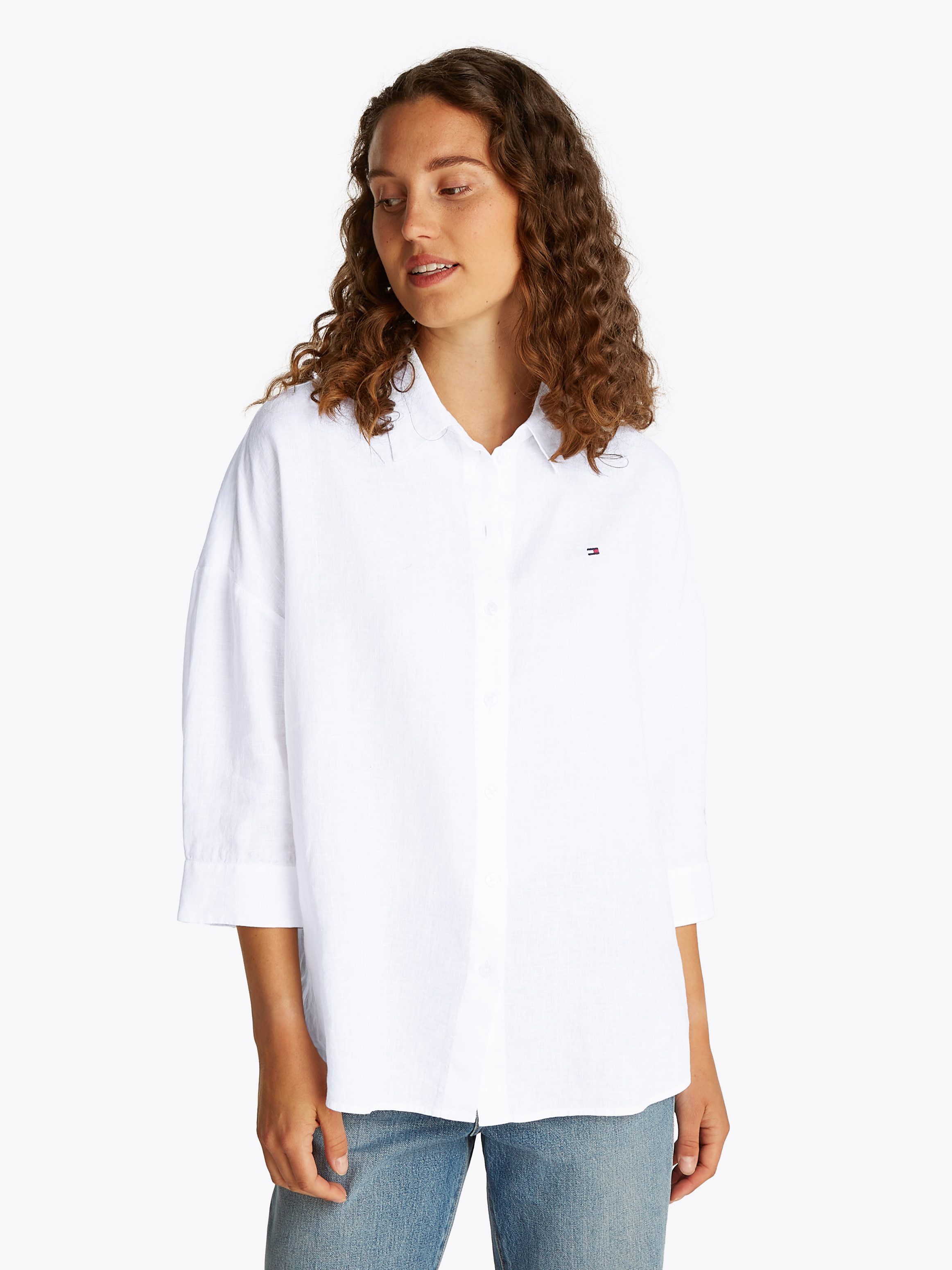 Tommy Hilfiger 3/4-Arm-Shirt ESS LINEN LOOSE 3-4 SLEEVE SHIRT mit 3/4-Ärmel günstig online kaufen