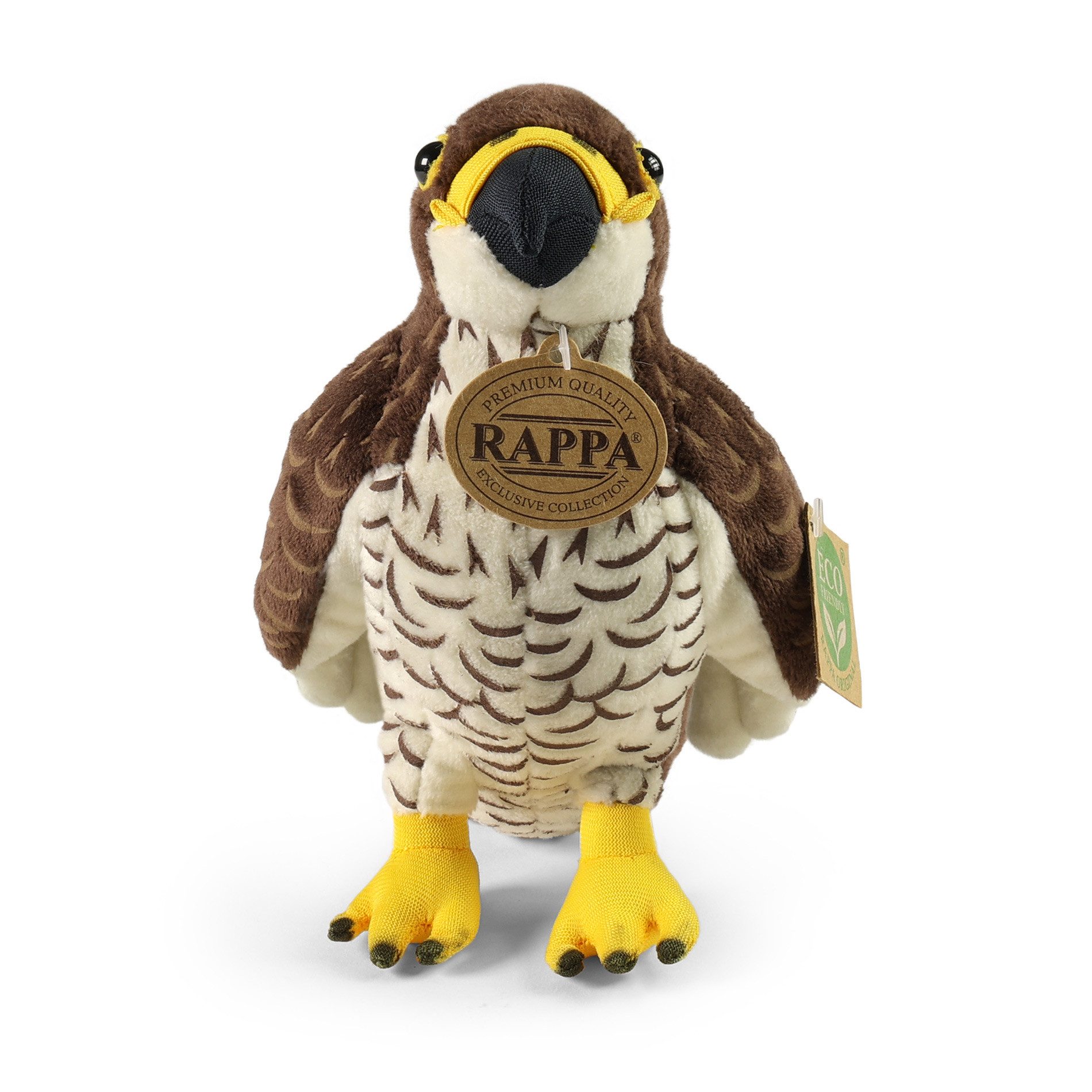 Teddys Rothenburg Kuscheltier Falke 18 cm stehend braun/weiß Plüschfalke Stoffvogel