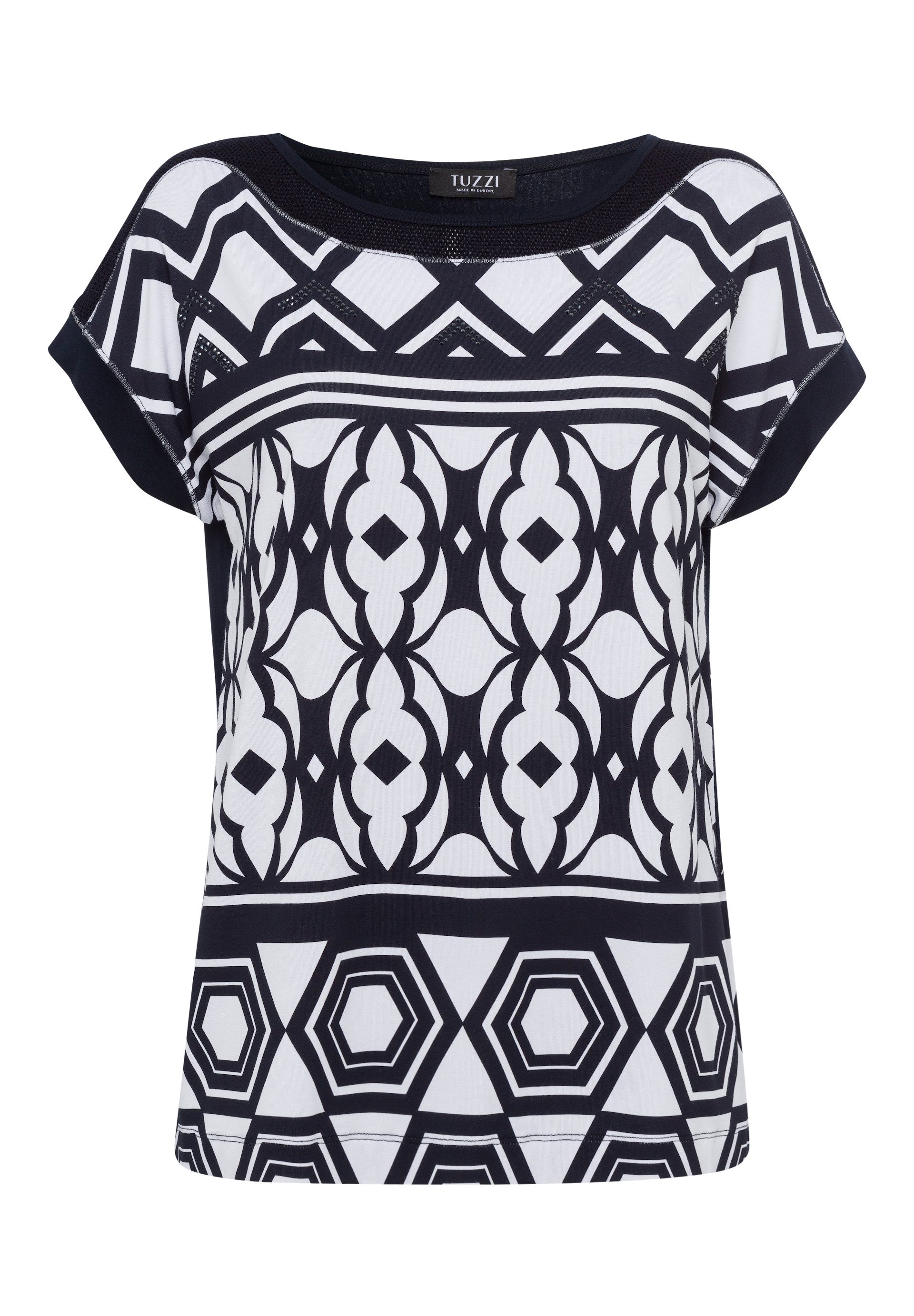 TUZZI Kurzarmshirt mit kontrastierendem Rückenteil günstig online kaufen