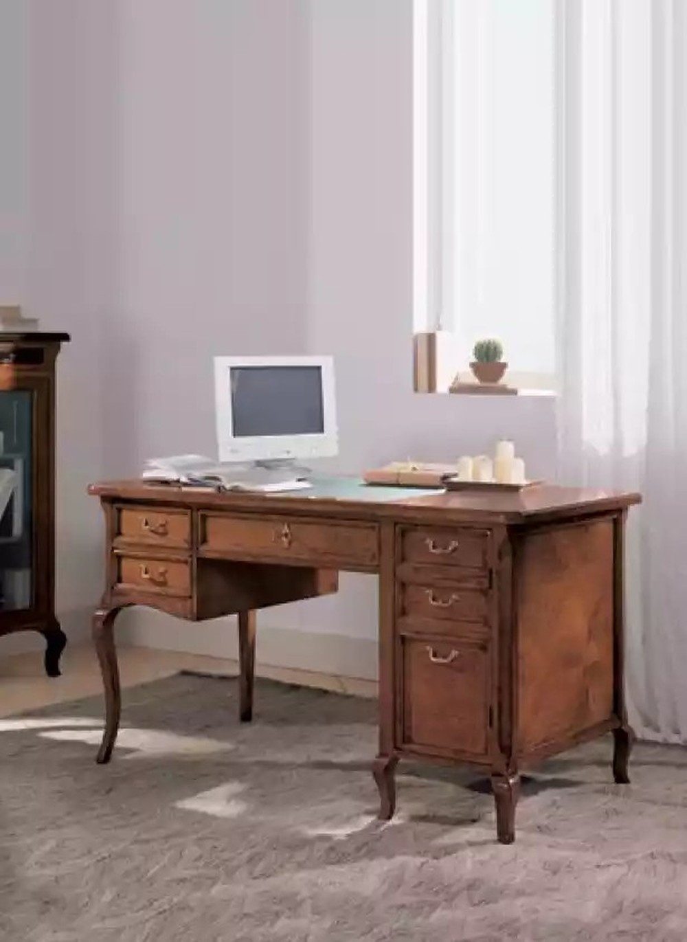JVmoebel Computertisch Klassischer Schreibtisch aus Holz im eleganten Art déco-Stil (Packung, 1-St., 1x nur Computertisch), Made in Europa