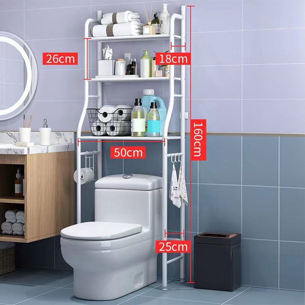 GarveeMore Badregal Metall-Organisationsregal über der Toilette mit abnehmbaren Handtuchha, Toilettenaufbewahrung Papierhalter Badezimmer-Organizer über derToil – Bild 3 von 5