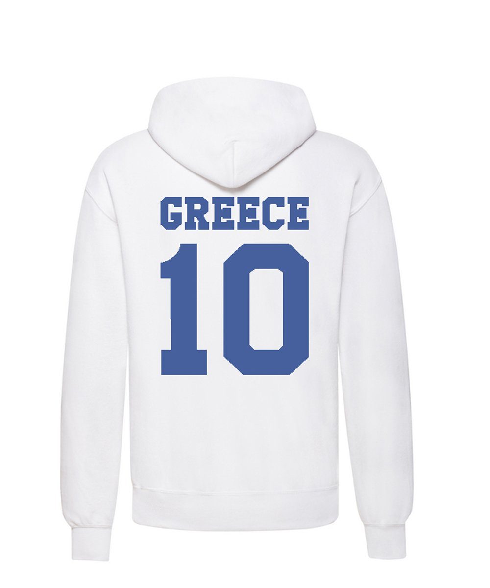 Youth Designz Kapuzenpullover Griechenland Herren Hoodie Pullover im Fußball Trikot Look mit trendigem Frontprint
