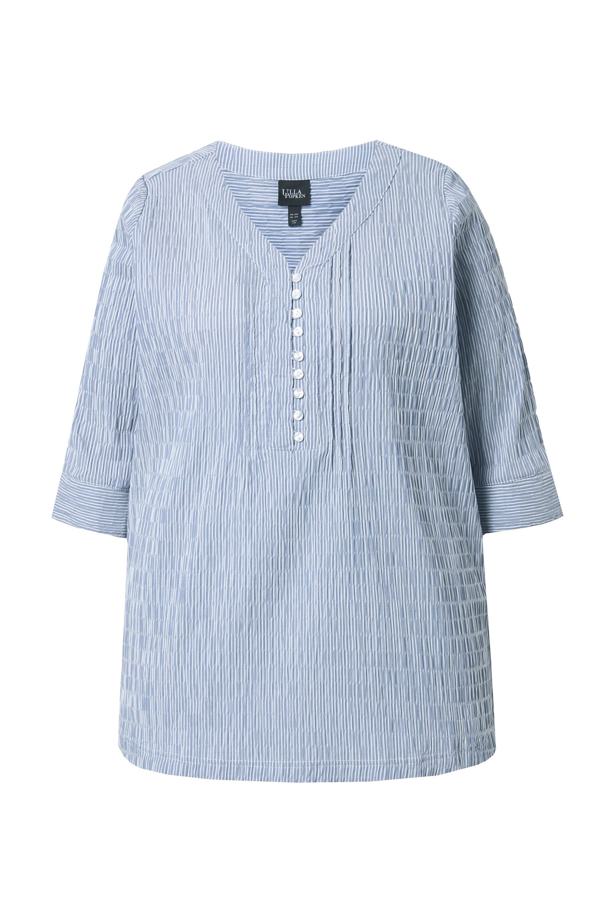 Ulla Popken Tunika Bubble-Tunika Herzausschnitt Biesen 3/4-Arm