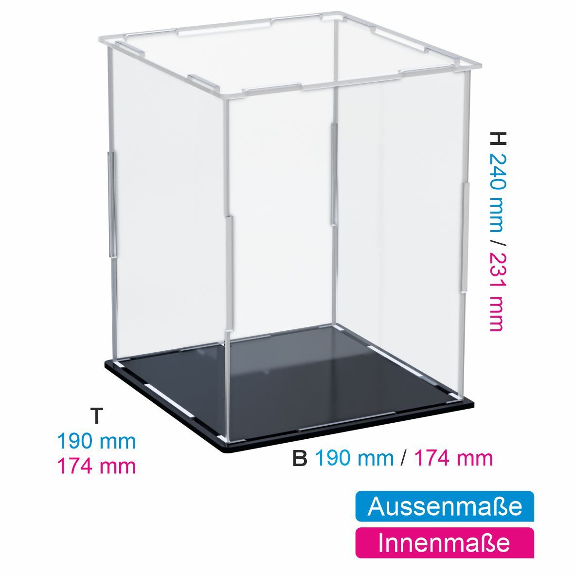 FiguWorld GmbH Vitrine aus Acryl für LEGO® Köpfe Disney & Marvel Display 190x190x240mm