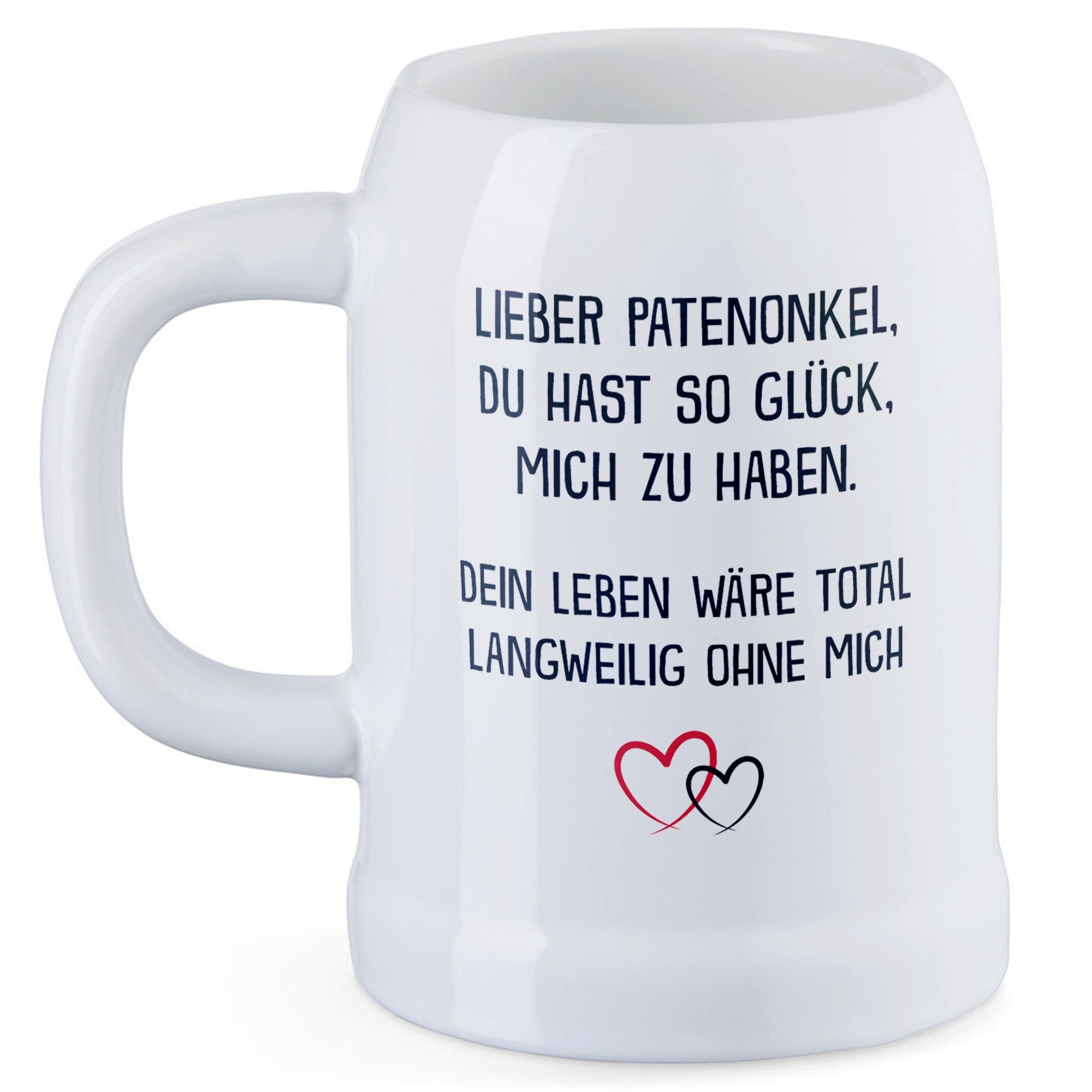 22Feels Bierkrug Patenonkel Geschenk Pate Taufpate Geburststag Weihnachten Männer, Keramik, IN DEUTSCHLAND BEDRUCKT, Spülmaschinenfest