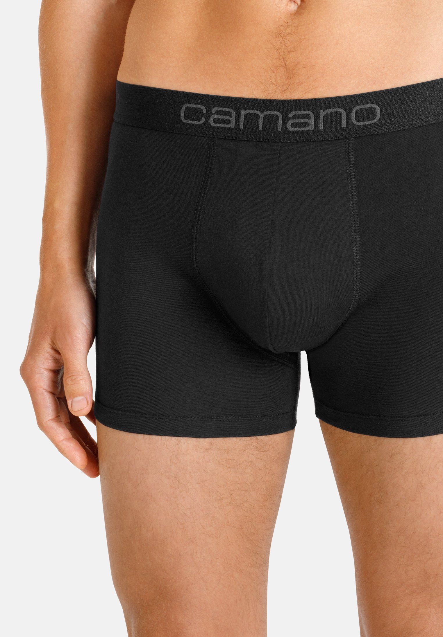 (BCI) schwarz 6er-Pack Boxershorts Comfort nachhaltigerer Camano mit Baumwolle (6-St) praktischen im