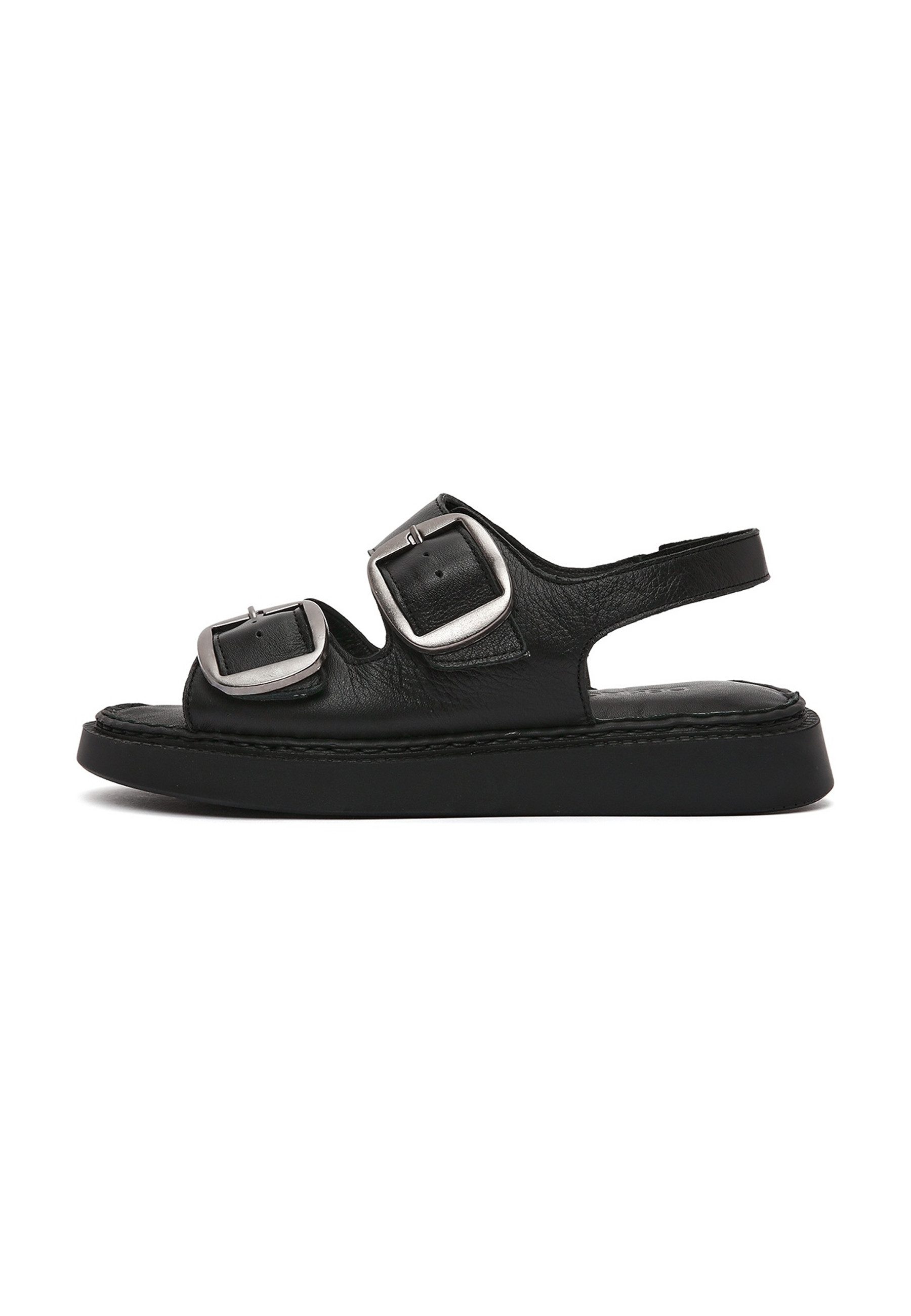 Derimod Sandalen aus Leder Sandale Echtes Leder, Lederfutter, Verstellbare Riemen, Plateau-Design