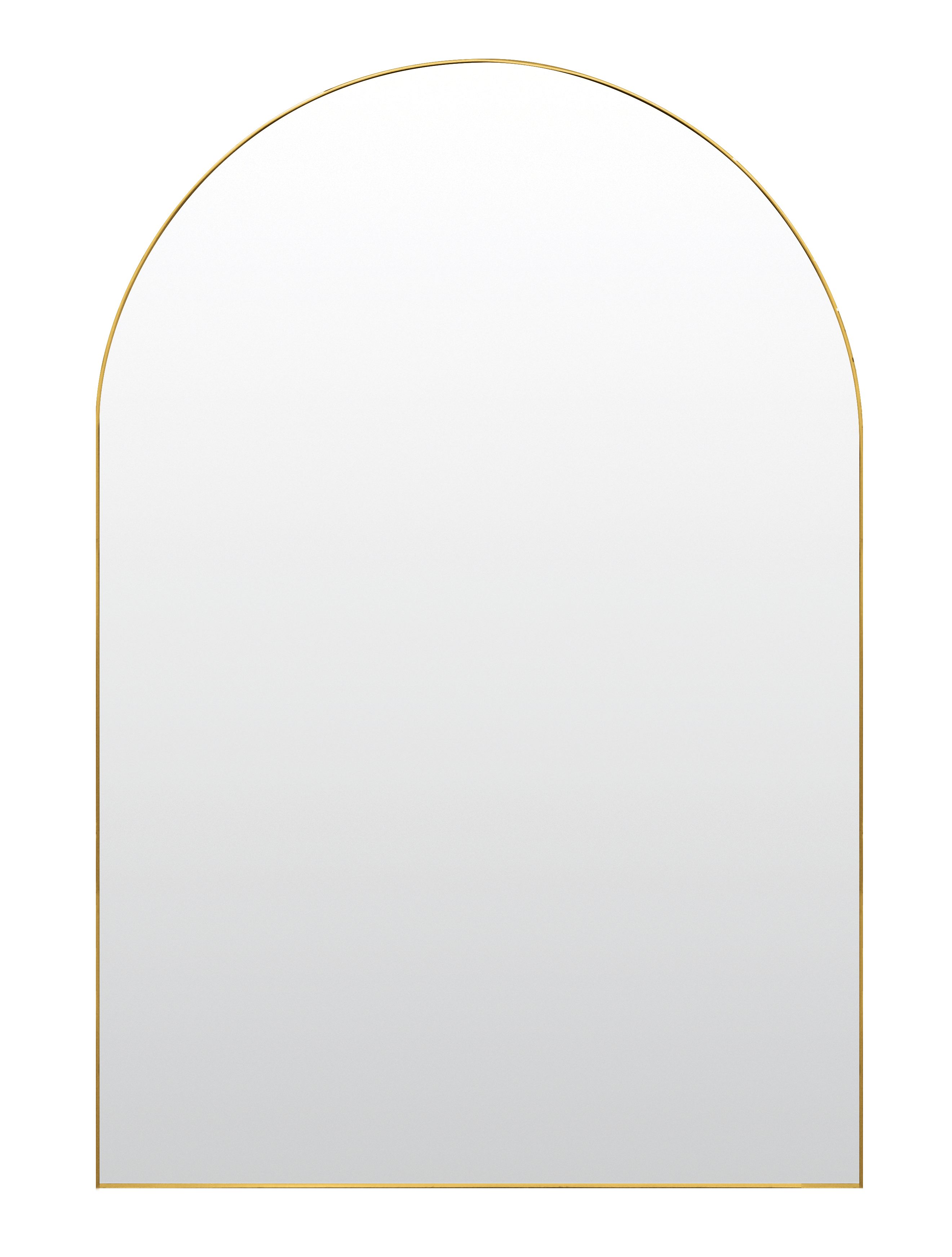 Deko-Werk 24 Rahmenspiegel-rund Spiegel Lotta Wandspiegel – Halbrund 60 x 90 cm Metallrahmen/Alurahmen, Rahmenfarbe gold
