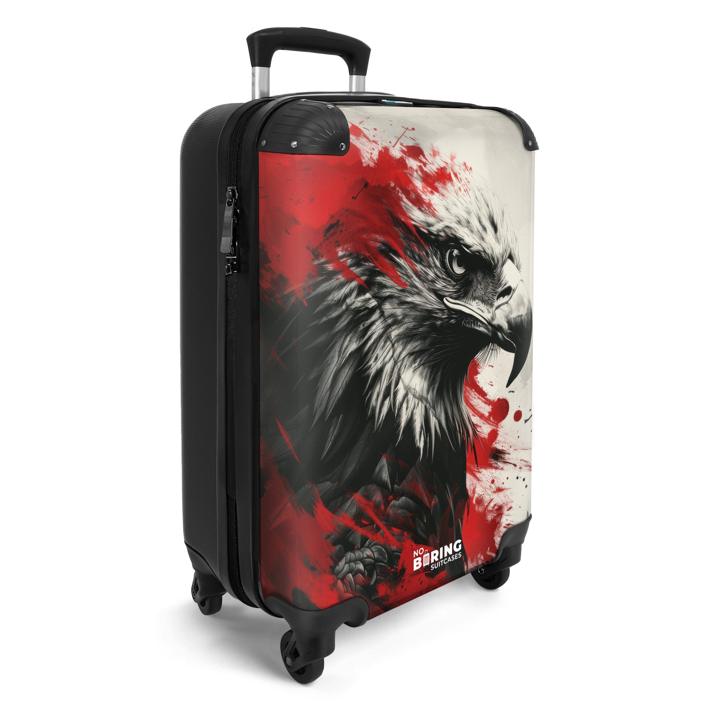 NoBoringSuitcases.com© Hartschalen-Trolley Schwarzer und weißer Adler günstig online kaufen