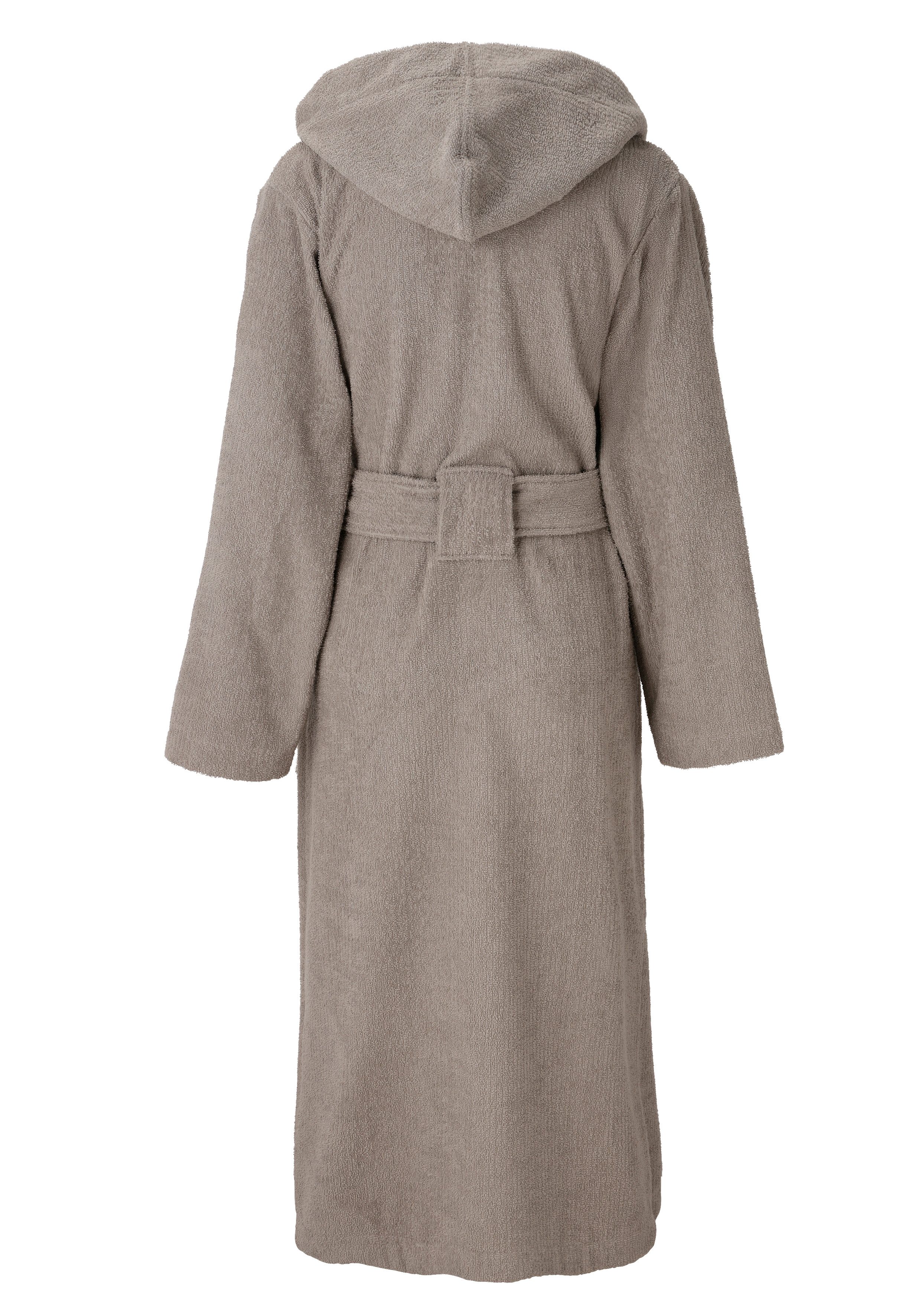 OTTO home Unisex-Bademantel Riva, für Damen & Herren, Standard & Premium Qualität, Langform, Walkfrottee, Kapuze, Gürtel, 100 % Baumwolle, Reise, Hotel, Sauna,  – Bild 4 von 5