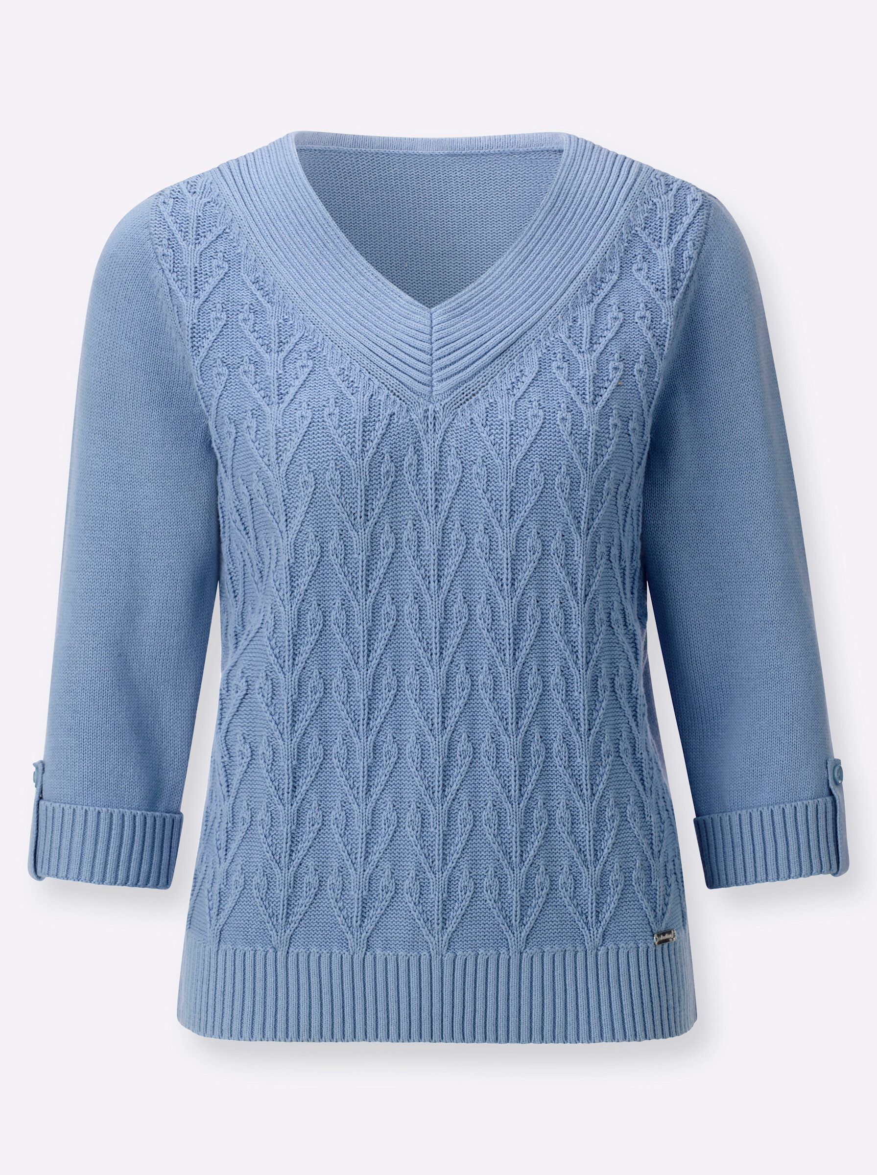 Strickpullover Pullover 3/4-Arm Struktur