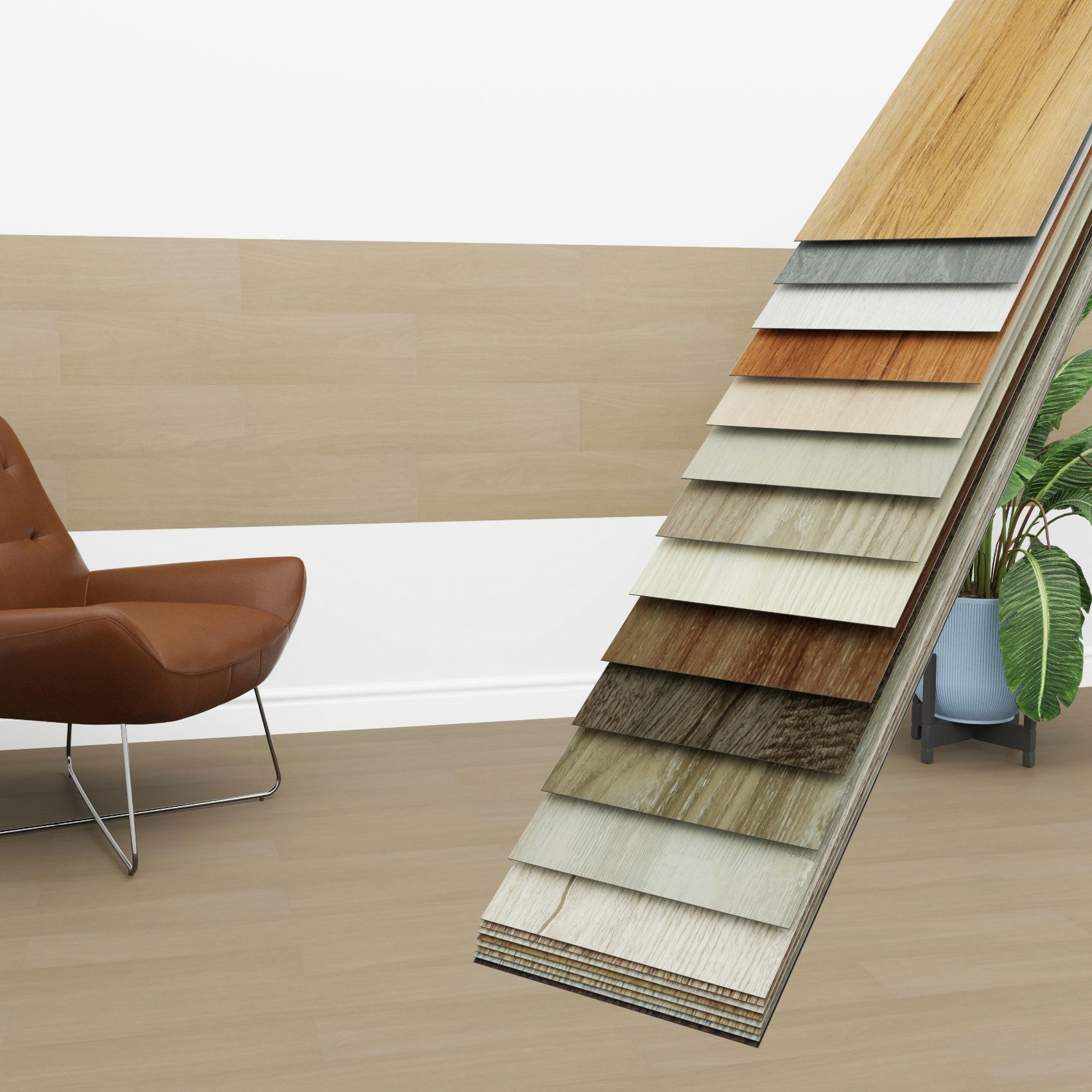 Hexim Виниловый ламинат, Vinyldielen 0,97m² selbstklebend PVC Wandverkleidung Bodenbelag Holzoptik 91x15cm Paneele für Wand & Boden Holzdielen braun (7 Dielen Sand Beige - 4101-17)