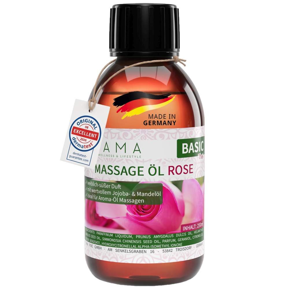 Kitama Massageöl mit Duft - Thai Massageöl & Pflegeöl 250ml, Dermatest: Sehr Gut