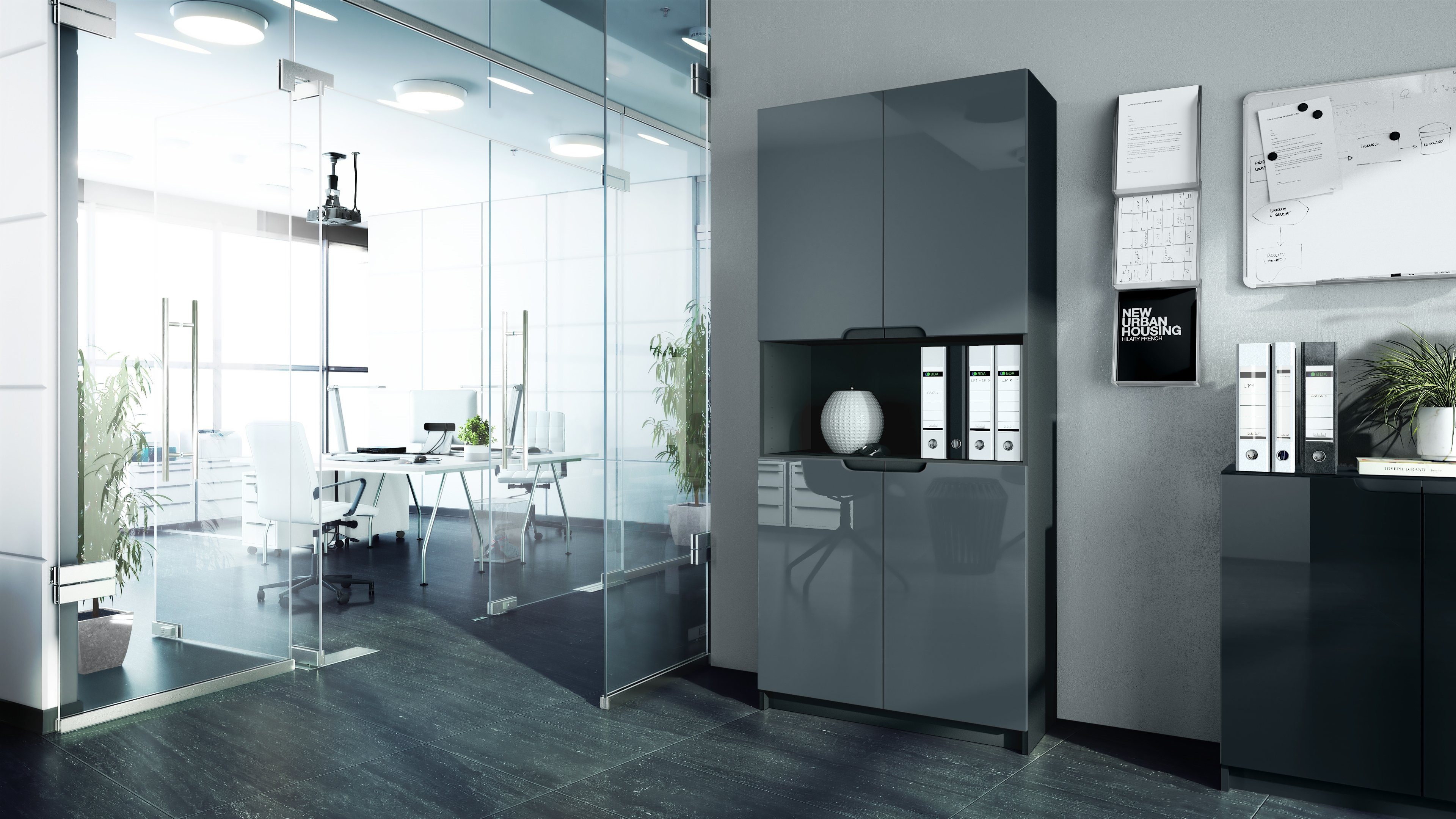 Vladon Aktenschrank Logan V2 (Aktenschrank, mit Soft-Close Funktion) Schwar günstig online kaufen