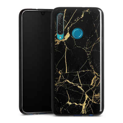 DeinDesign Handyhülle Marmor schwarz Muster BlackGoldMarble Look, Huawei Honor 20 Lite Silikon Hülle Bumper Case Handy Schutzhülle