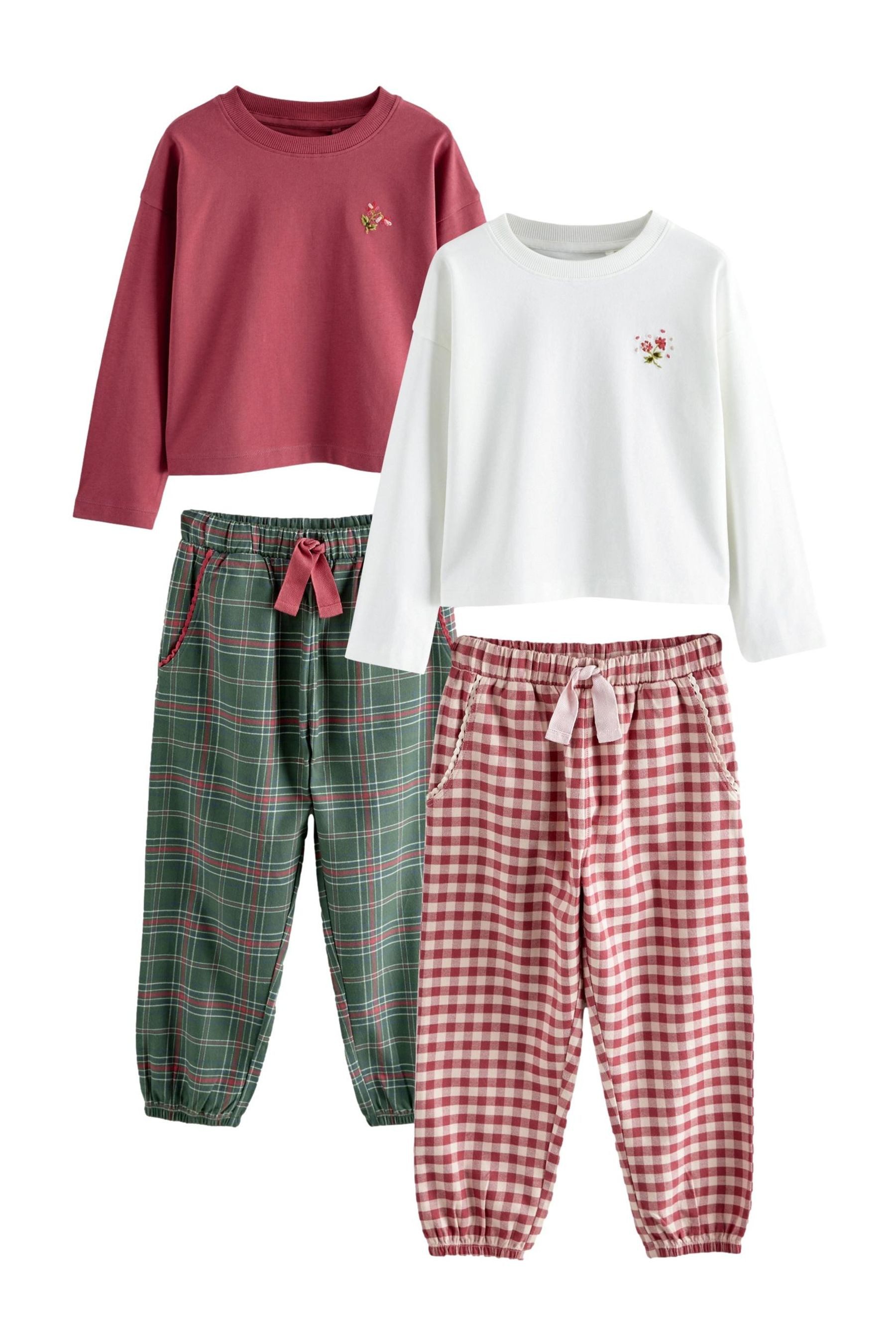 Pyjama Schlafanzughosen aus Webmaterial im 2er-Pack