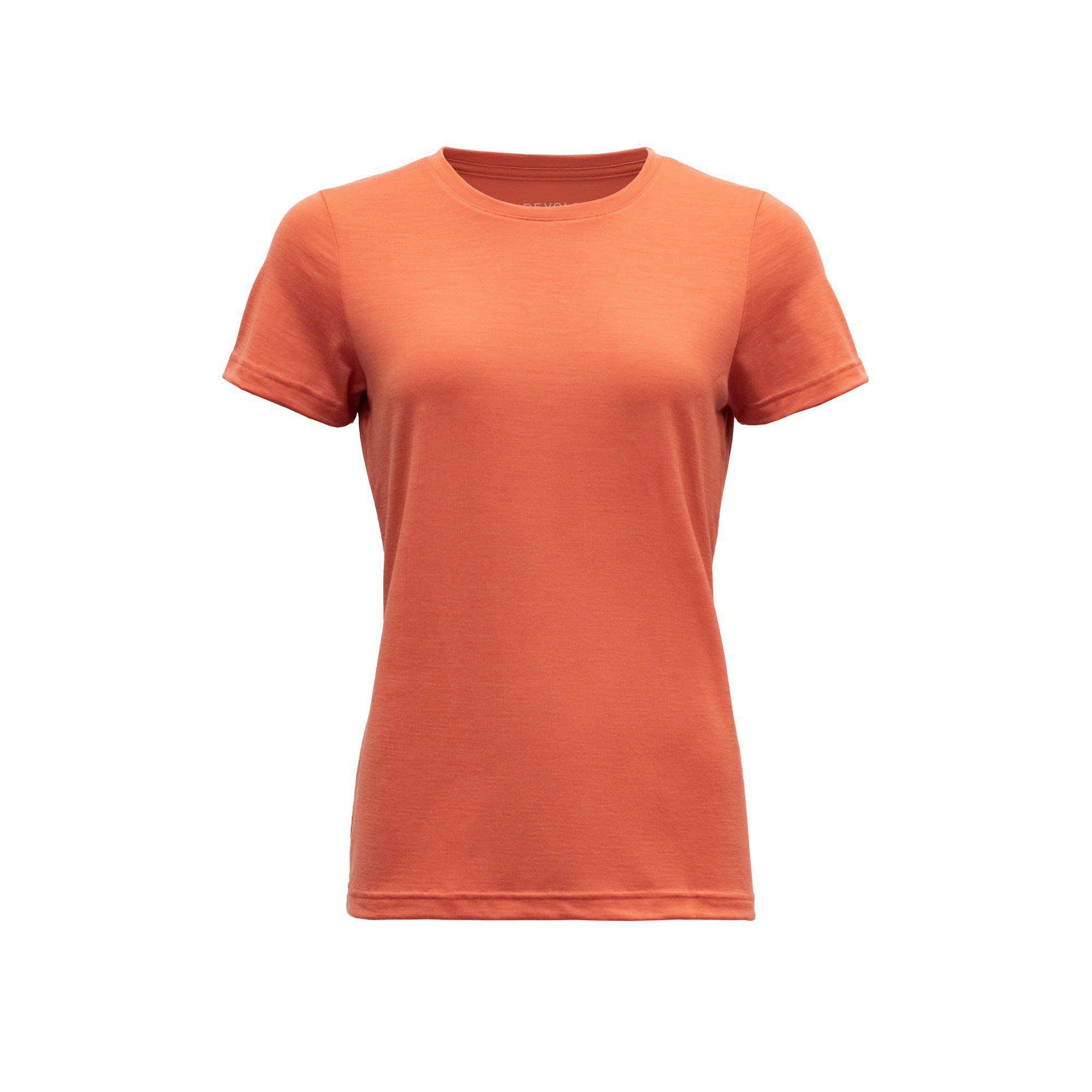 Devold T-Shirt Devold W Eika Merino 150 Tee Damen Kurzarm-Shirt Coral