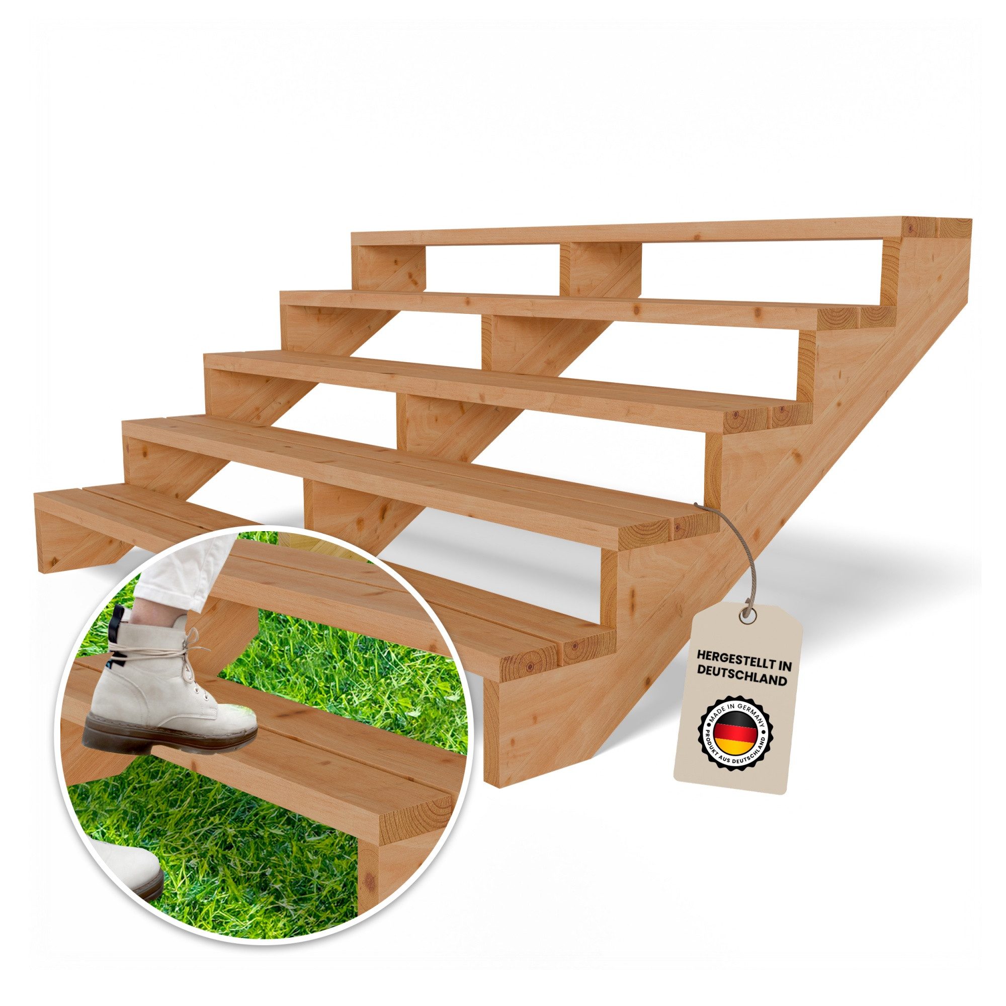 Gartenwelt Riegelsberger Außentreppe Terrassentreppe aus Lärche günstig online kaufen