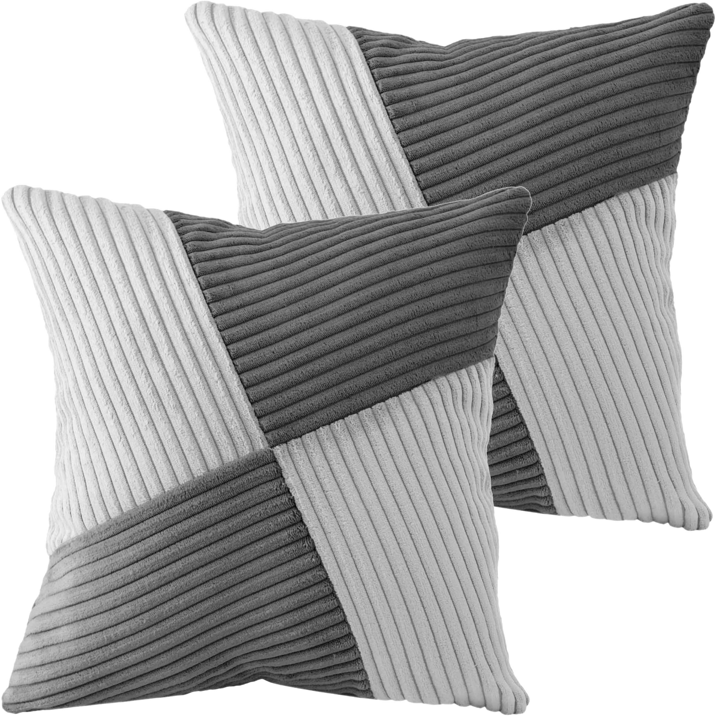 Amilian Dekokissen mit Füllung und Bezug - 2er Set - Zierkissen, Sofakissen günstig online kaufen