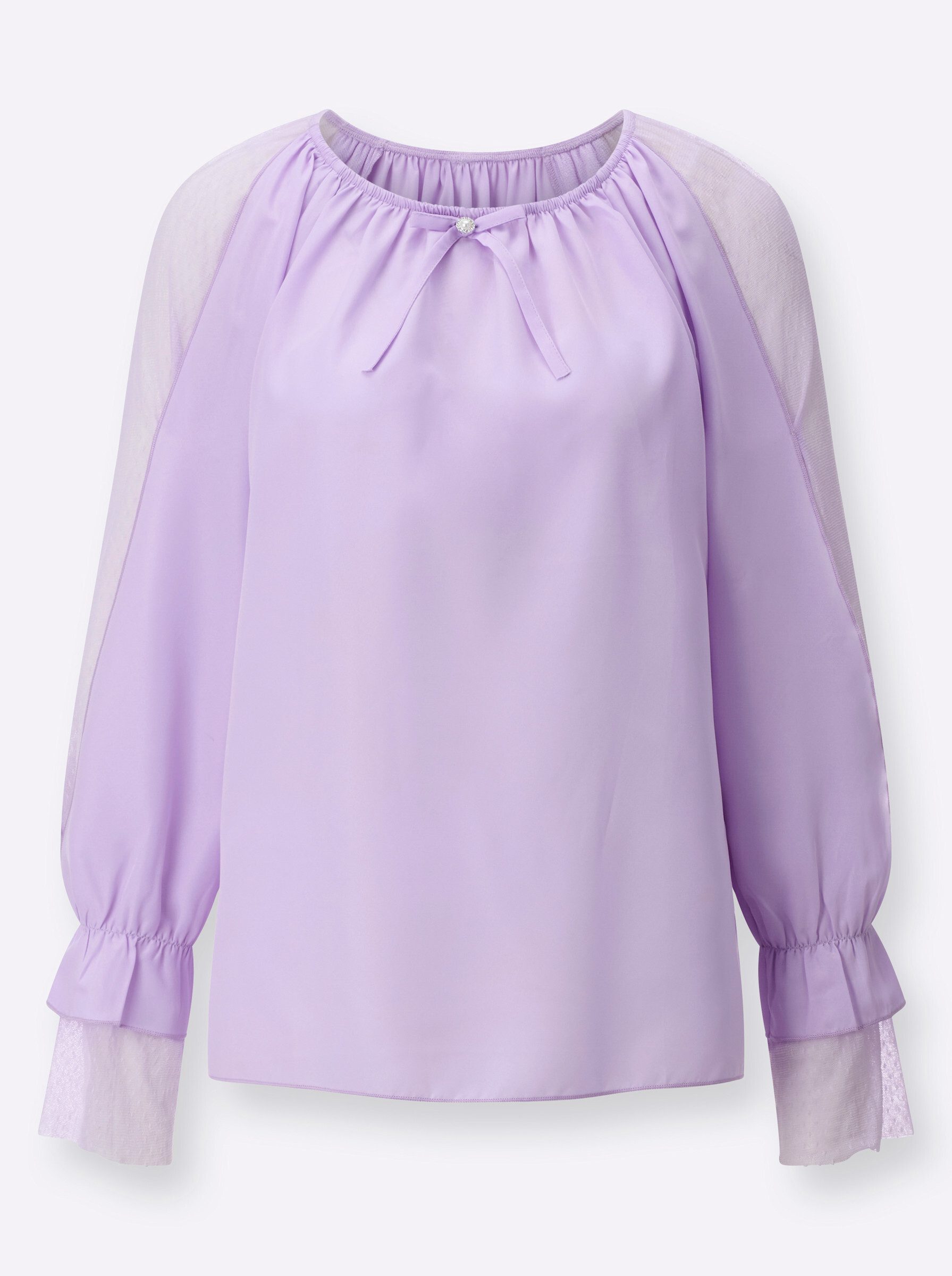 Klassische Bluse Tunika Langarm