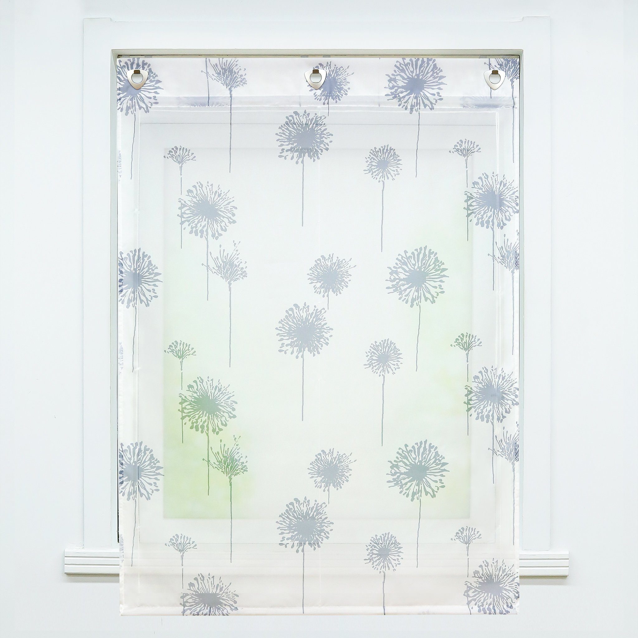 Delien Raffrollo Aleyna, mit Hakenaufhängung, Ösenrollo mit Pusteblumen günstig online kaufen